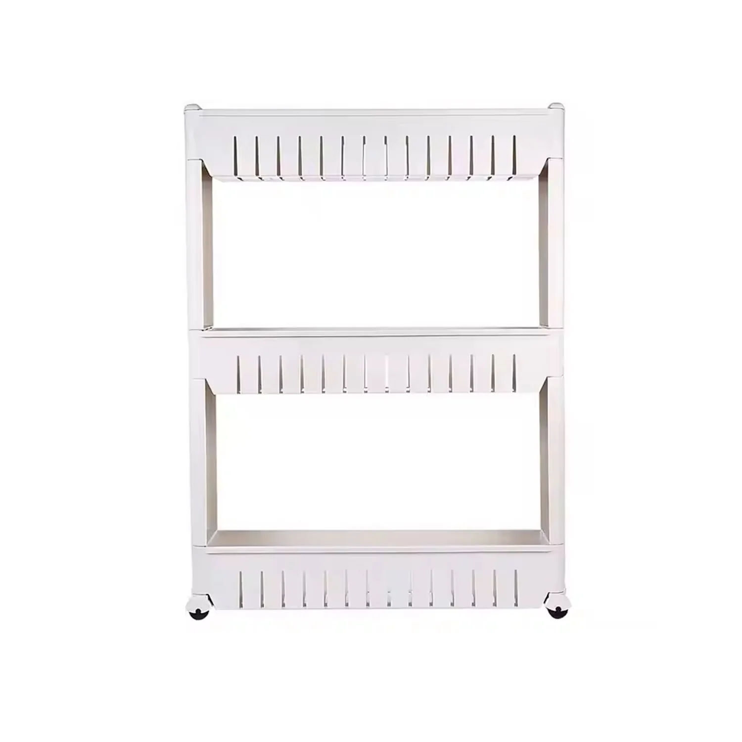 Multipurpose 3 Layer Slim Side Space Saving Storage Organizer Rack Shelf - Image 2