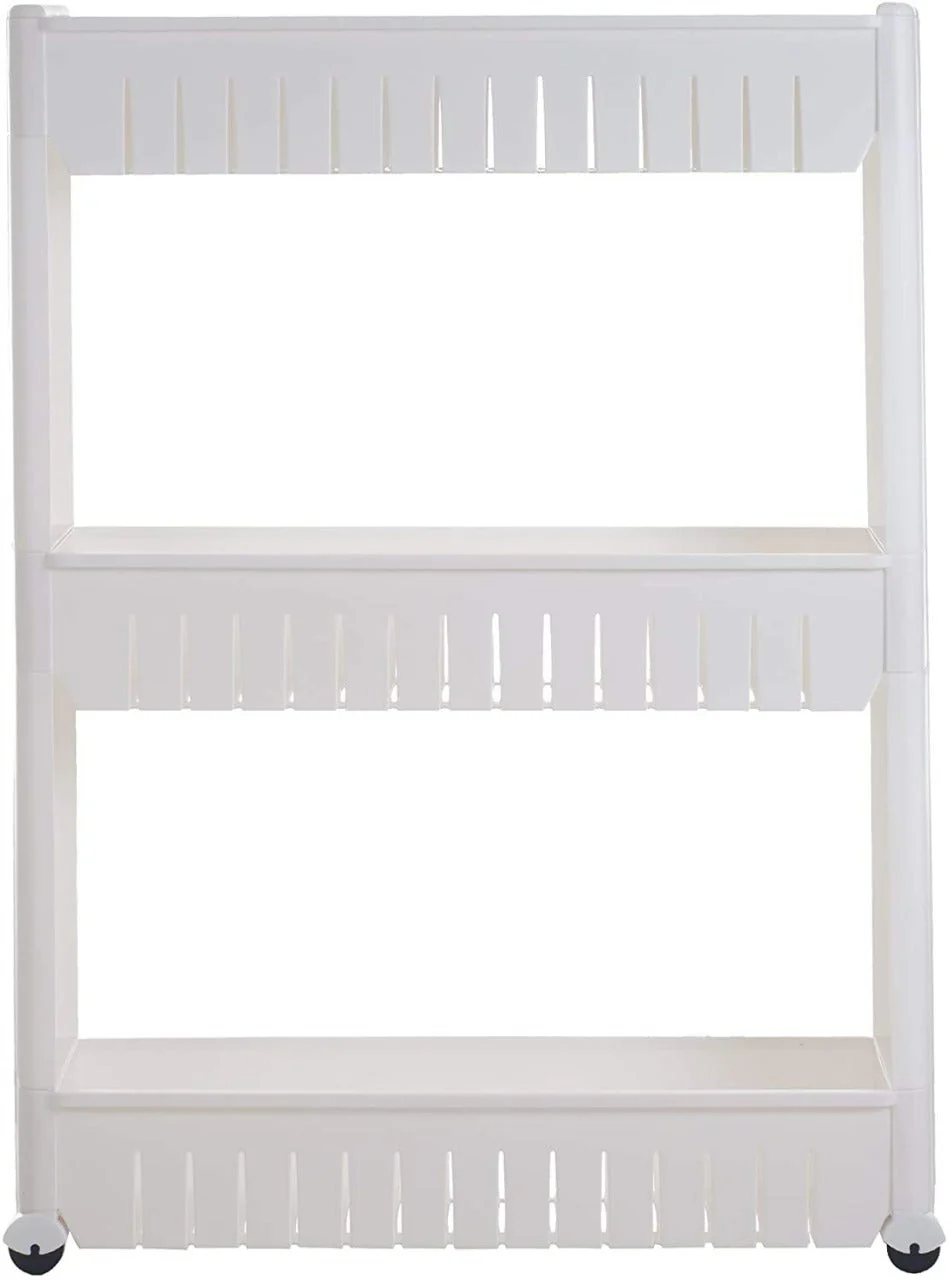 Multipurpose 3 Layer Slim Side Space Saving Storage Organizer Rack Shelf - Image 5