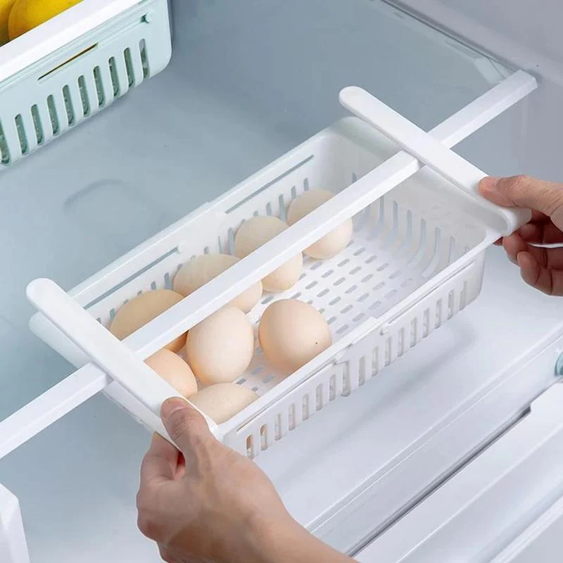 EXPANDABLE ADJUSTABLE MULTIPURPOSE FRIDGE STORAGE BASKET ( 2 pc ) - Image 8