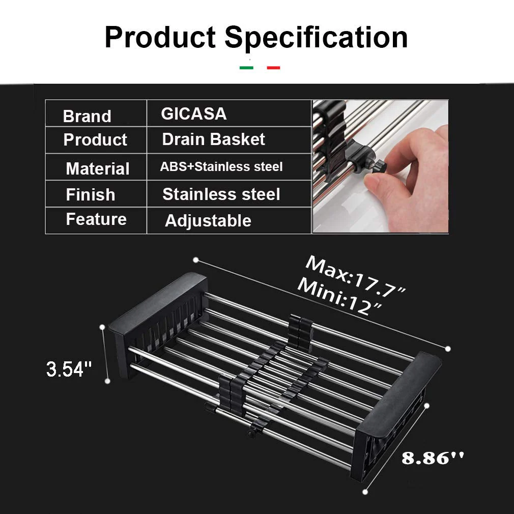 Stainless Steel Expandable Kitchen Sink Dish Drainer - Image 6