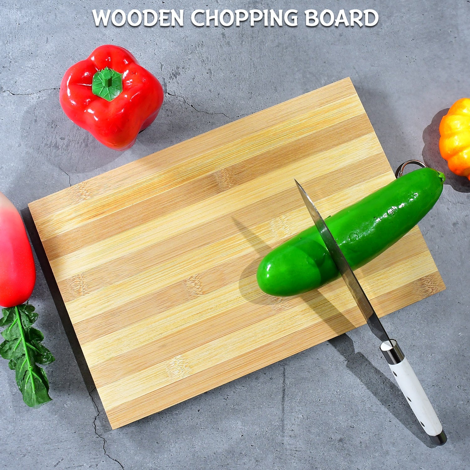 Natural Wood Chopping Board for Kitchen – Vegetables, Fruits & Cheese, BPA Free - Image 3