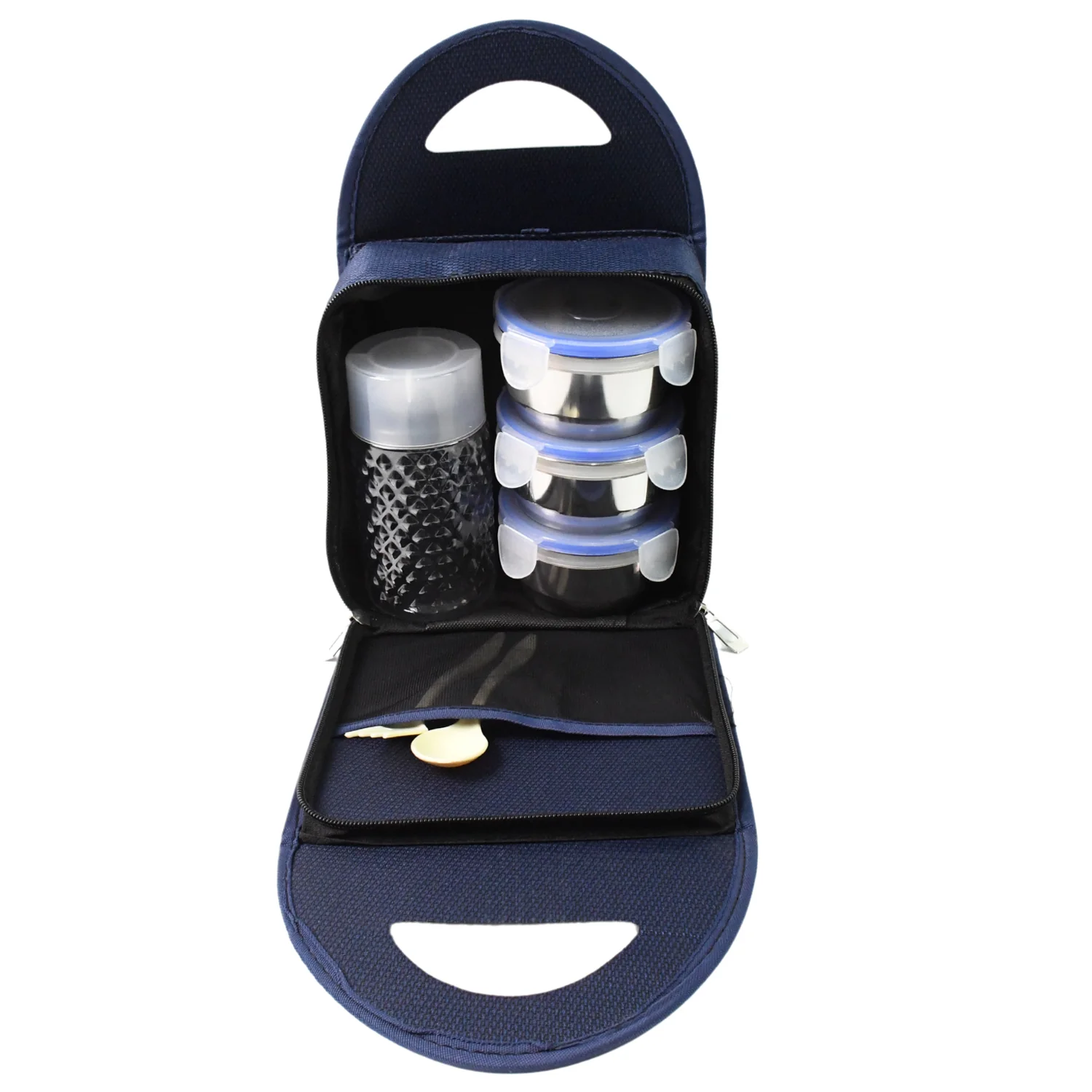 Compact Stainless Steel Airtight Lunch Box Set - 4 pcs (3 Leakproof 1 Bottle) - Image 4