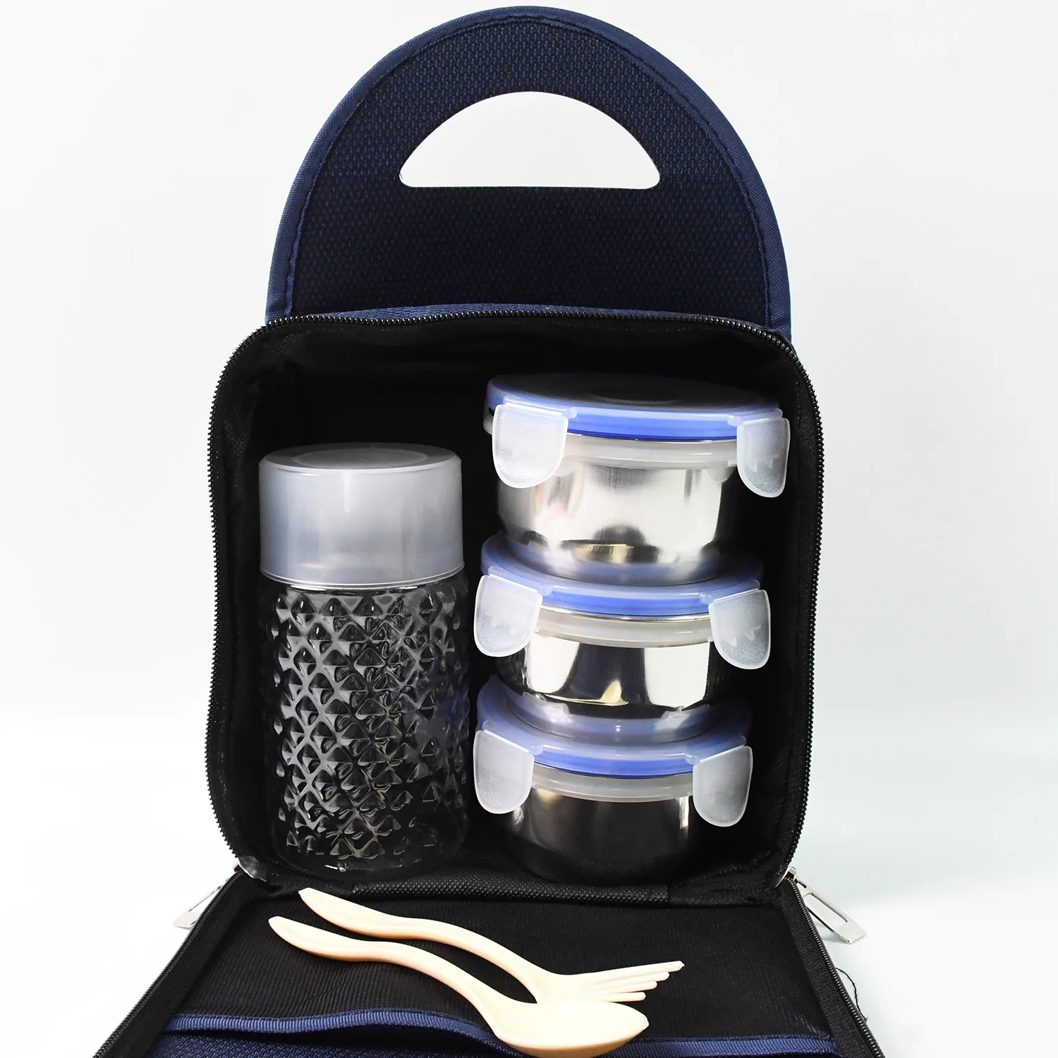 Compact Stainless Steel Airtight Lunch Box Set - 4 pcs (3 Leakproof 1 Bottle) - Image 5