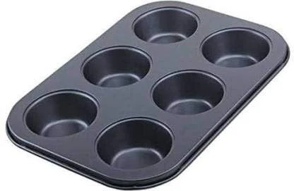 Non-Stick Reusable Cupcake Baking Slot Tray for 6 Muffin Cup - Image 4