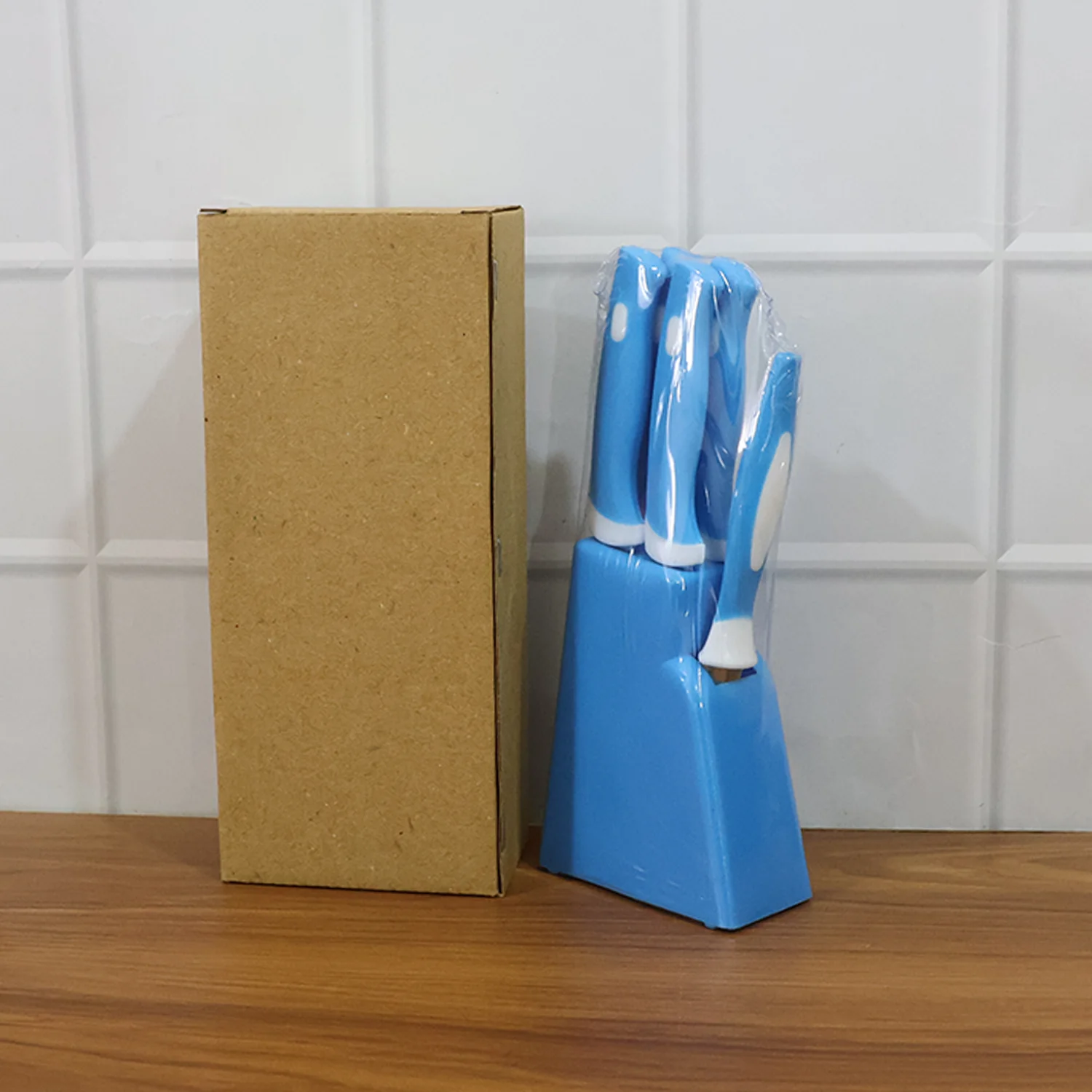 Stainless Steel Knife & Peeler Set with Stand - 6 Pcs - Image 8