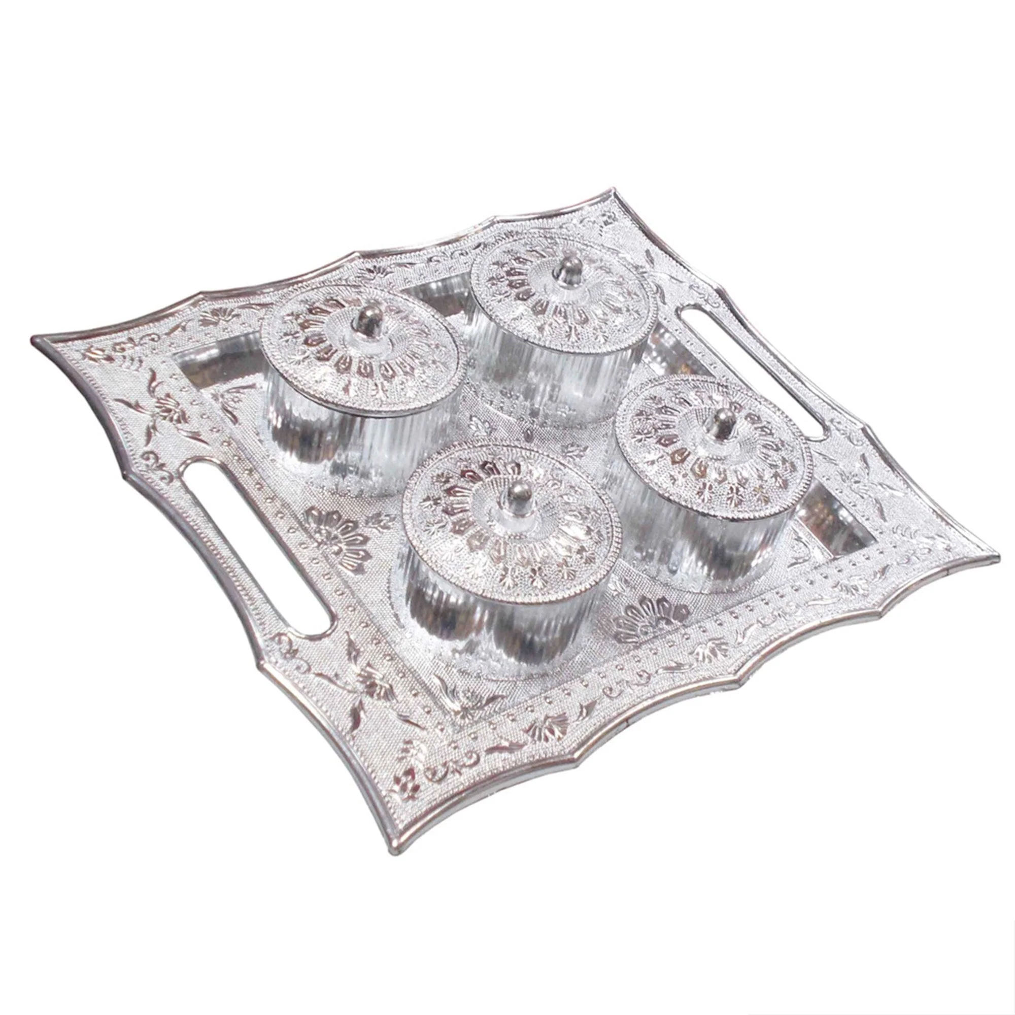 Dry Fruit Air Tight Bowls Tray with Lids 4 Section Snacks Mukhvas Dani - Image 4
