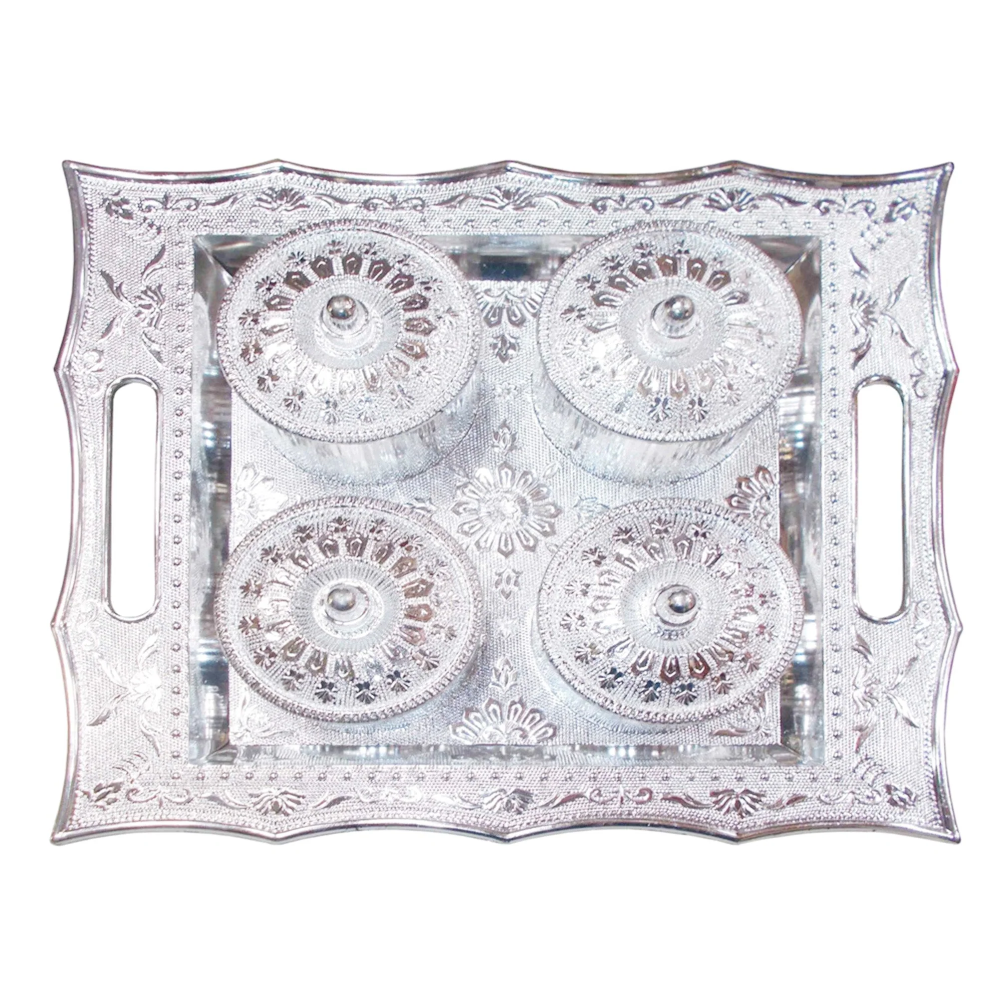 Dry Fruit Air Tight Bowls Tray with Lids 4 Section Snacks Mukhvas Dani - Image 5