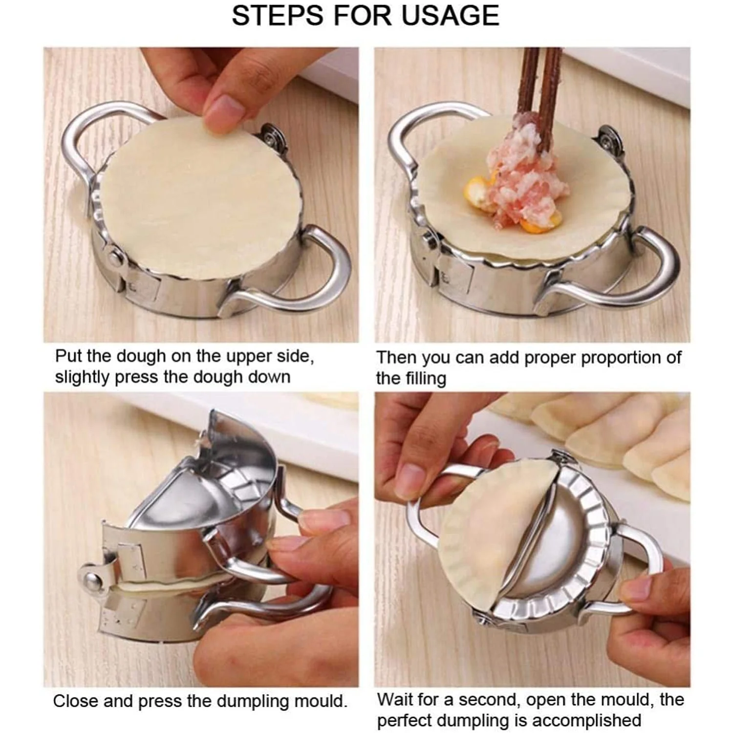 Stainless Steel Dumpling Maker, Ghughra maker, Dough Cutter Pie Mold Tool. - Image 7