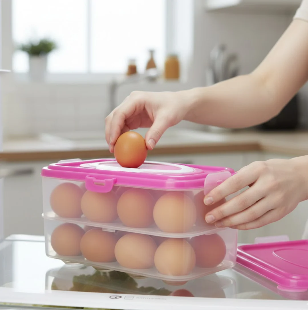 Double Layer 24 Grid Egg Storage Box for Egg Storage Container - Image 4