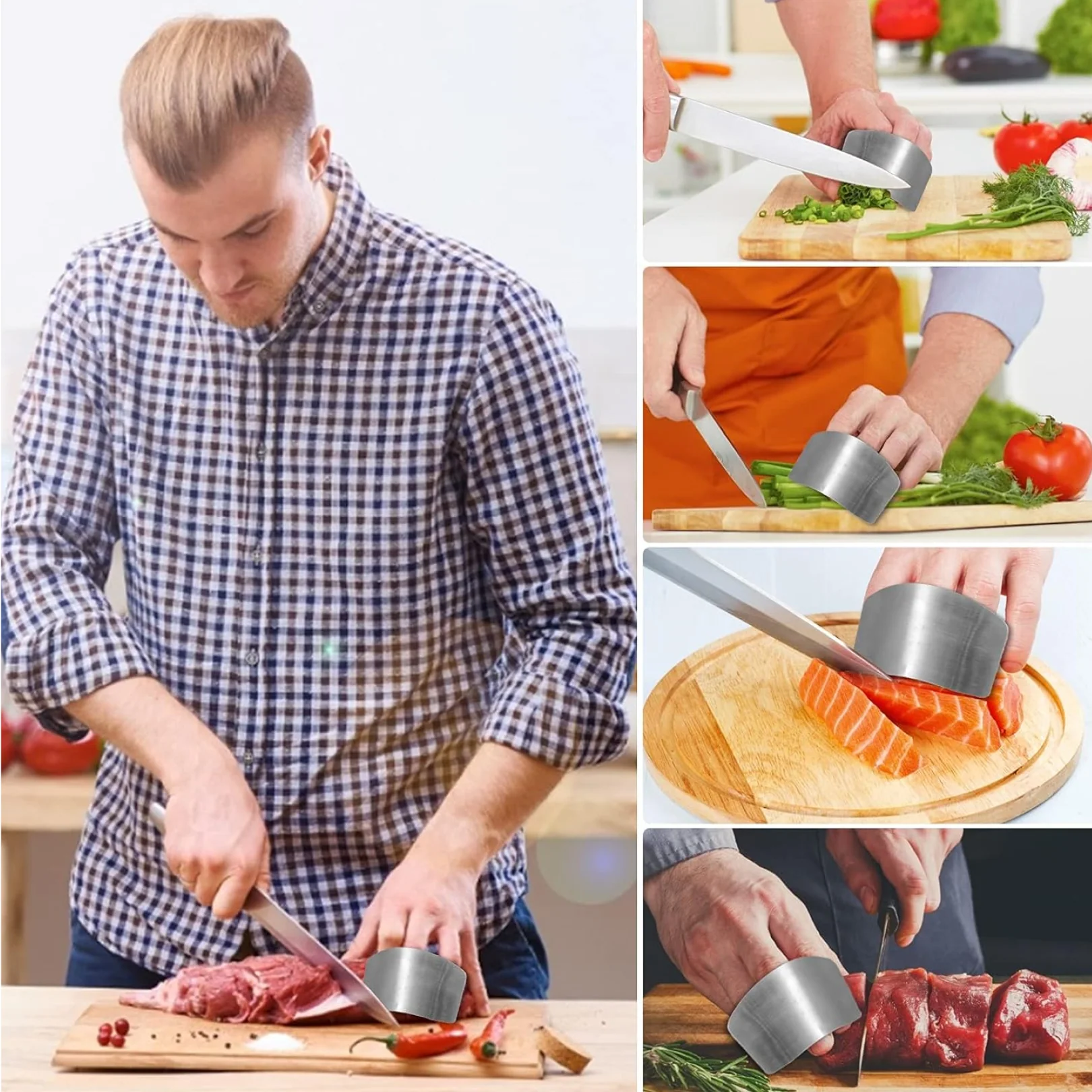 Stainless Steel Finger Guard Cutting Protector - Image 4