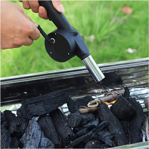 Portable Hand Crank Air Blower Fan for Charcoal Grill BBQ - Image 3