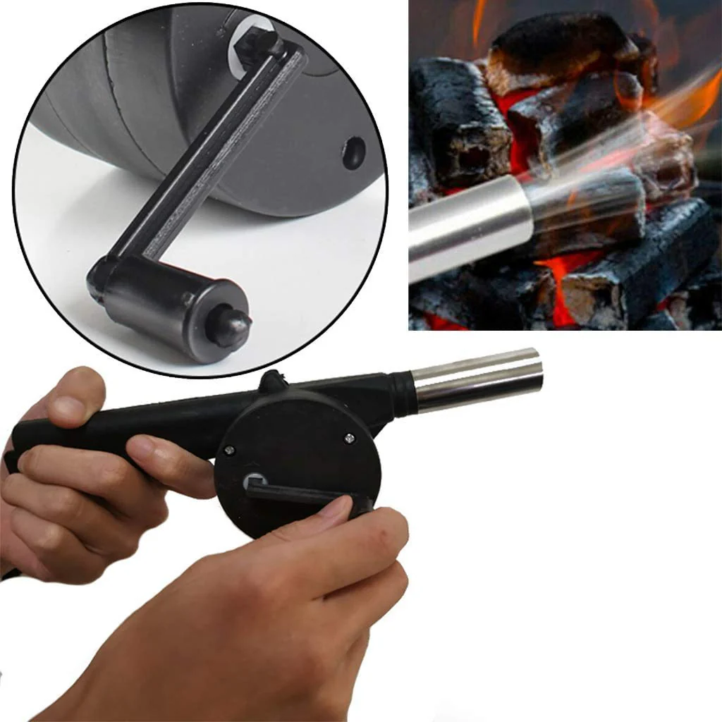 Portable Hand Crank Air Blower Fan for Charcoal Grill BBQ - Image 6