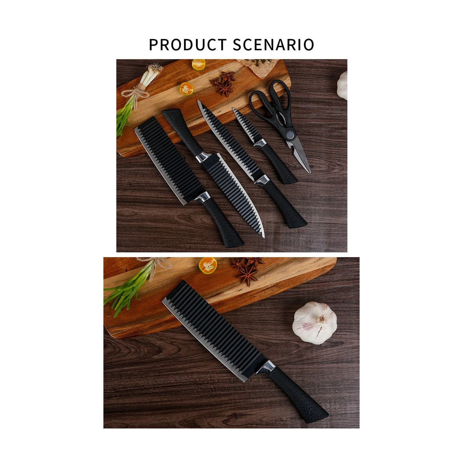 Stainless Steel Knife Set With Chef Peeler And Scissor (6 Pieces) - Image 7