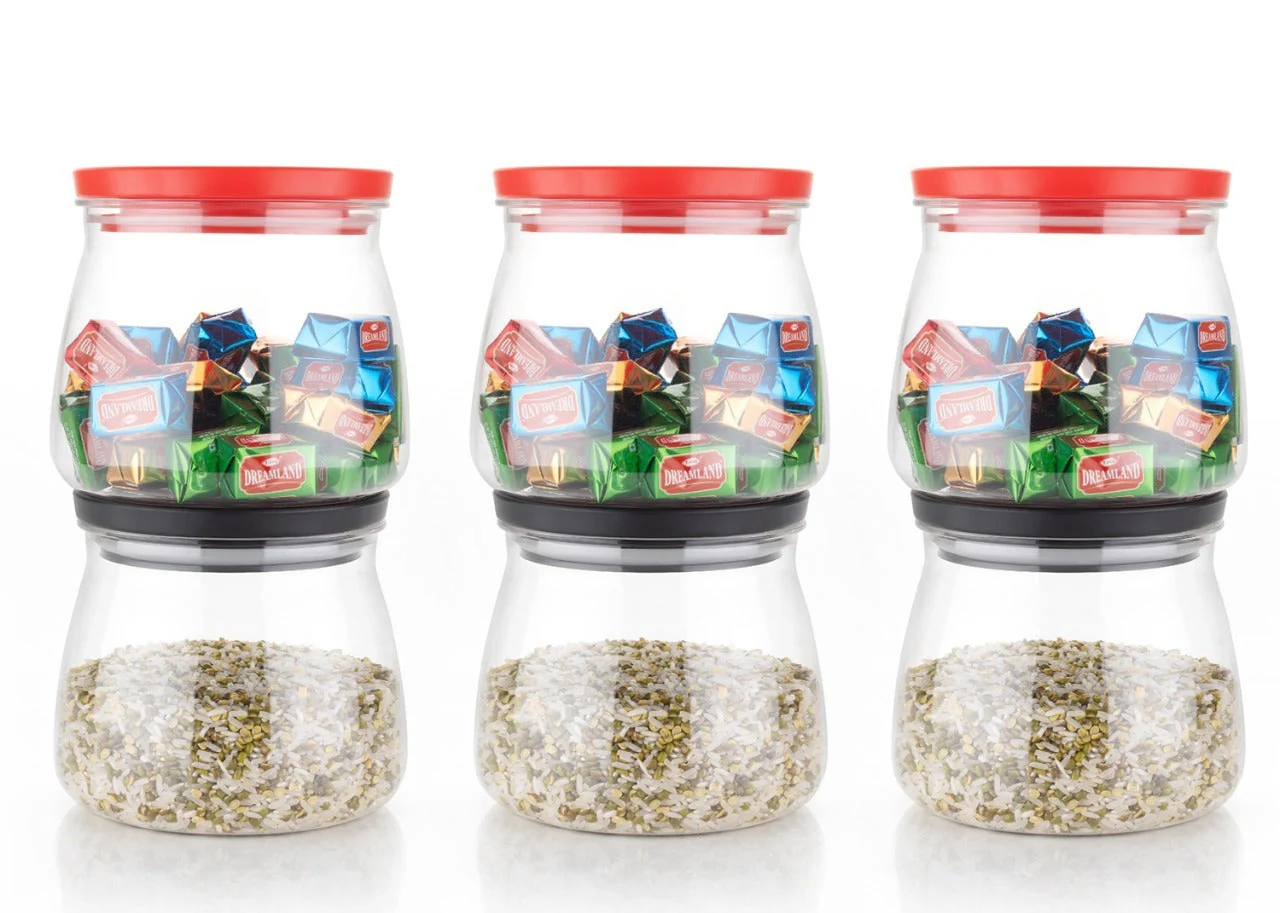 Matka Shaped Jar with Air Tight & Leak Proof Lid (Multicolour) (Set of 6) (900Ml) - Image 12