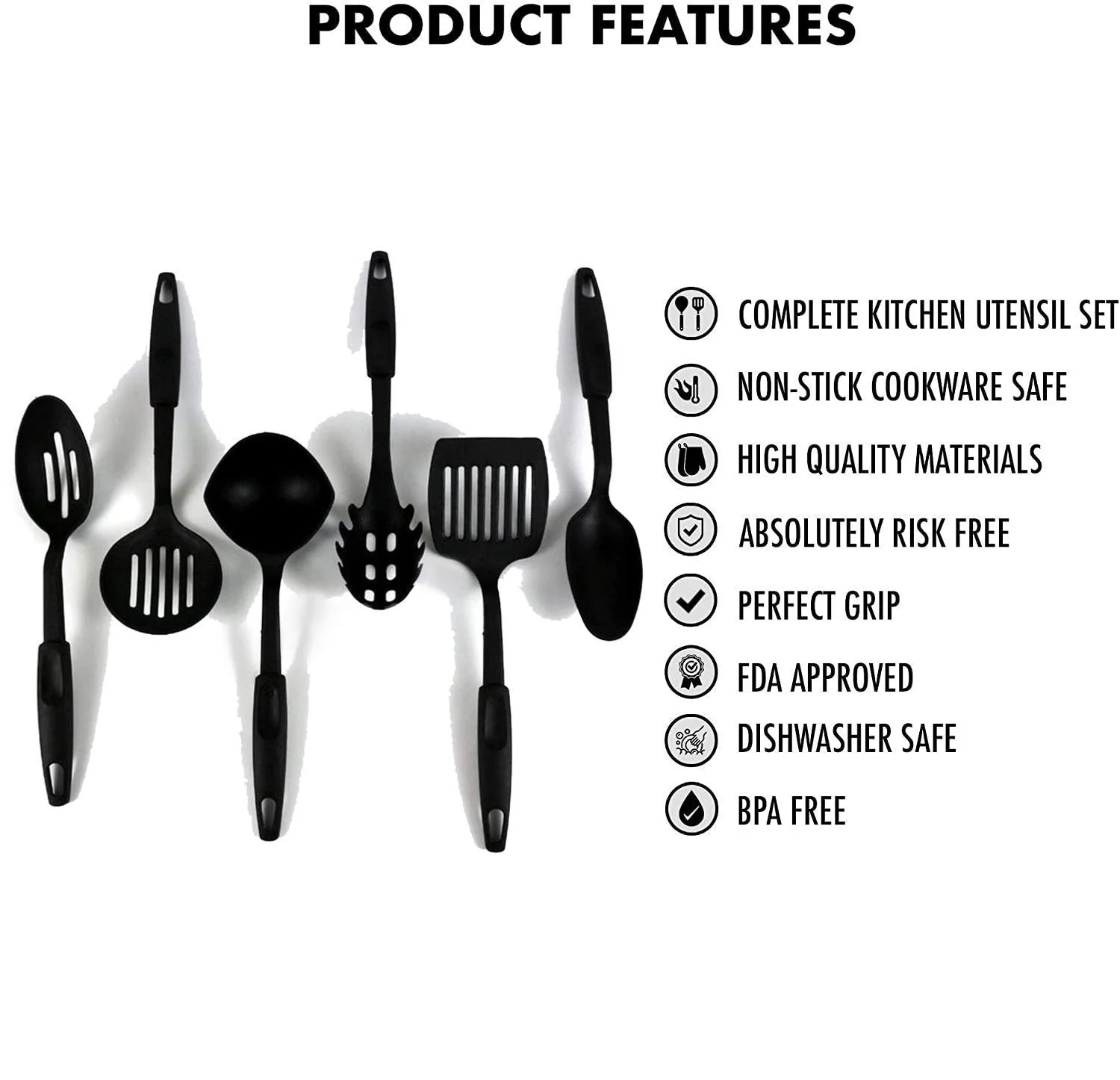 Heat-Resistant Non-stick Spoon Tools Set (Set of 6) - Image 11