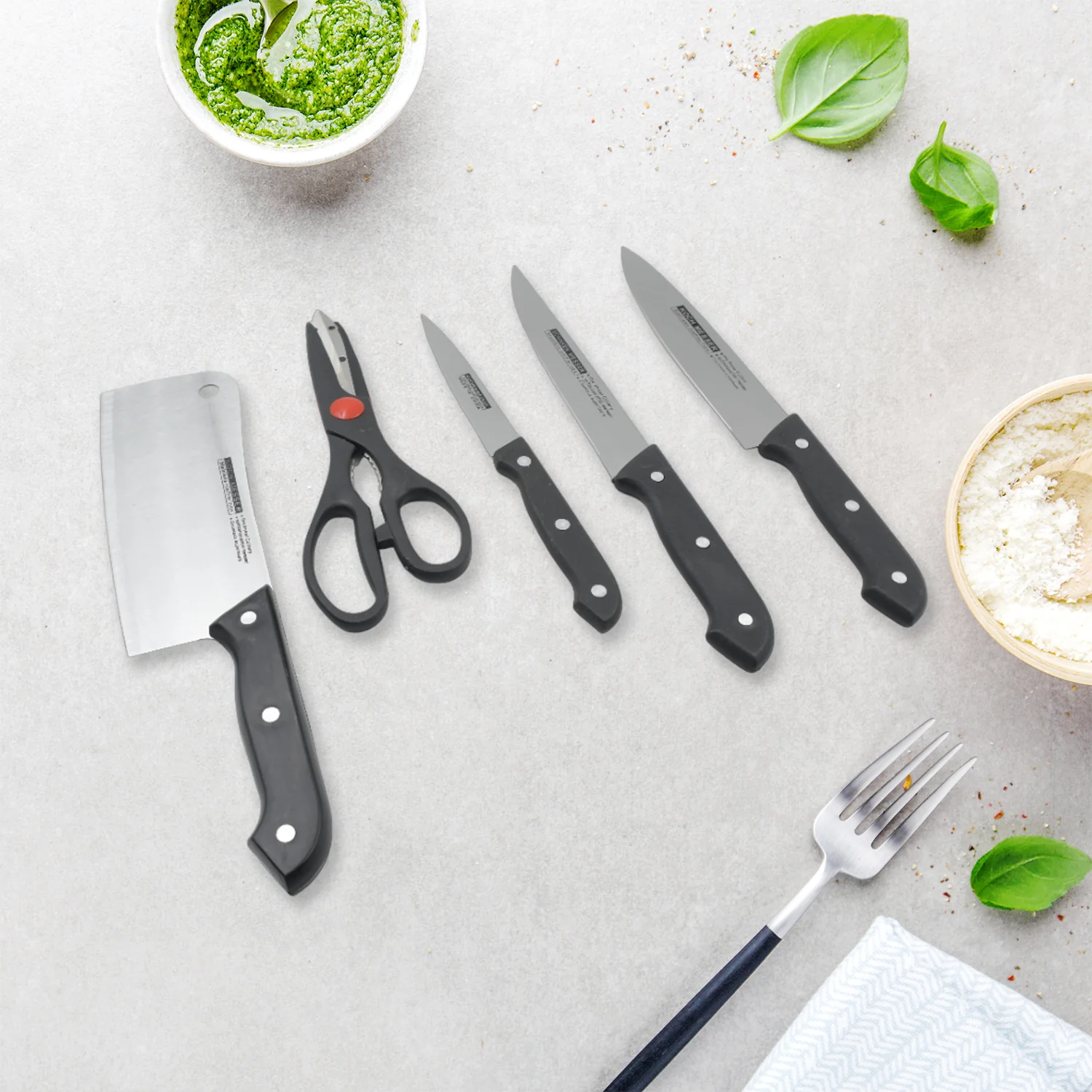 Stainless Steel 6 Piece Kitchen Knife Knives Set For Home Restaurant - Image 3