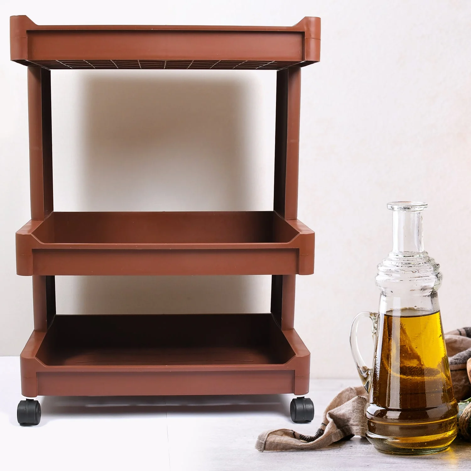 Plastic Serving Trolley Kitchen bar cart for bar, Living Room - Image 3