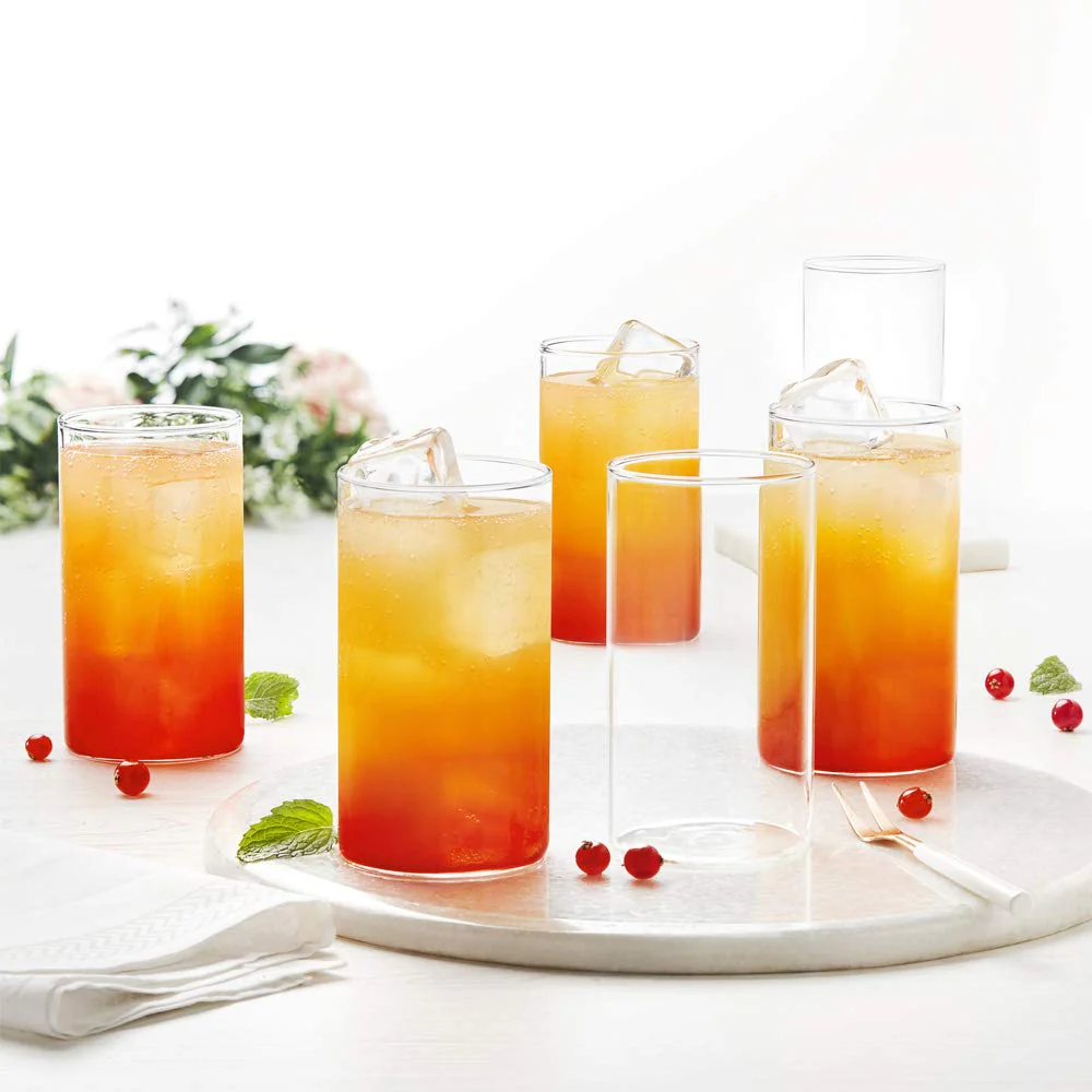 Heavy unbreakable Plastic Clear look fully Transparent Glasses Set 330ml (6pcs) - Image 3