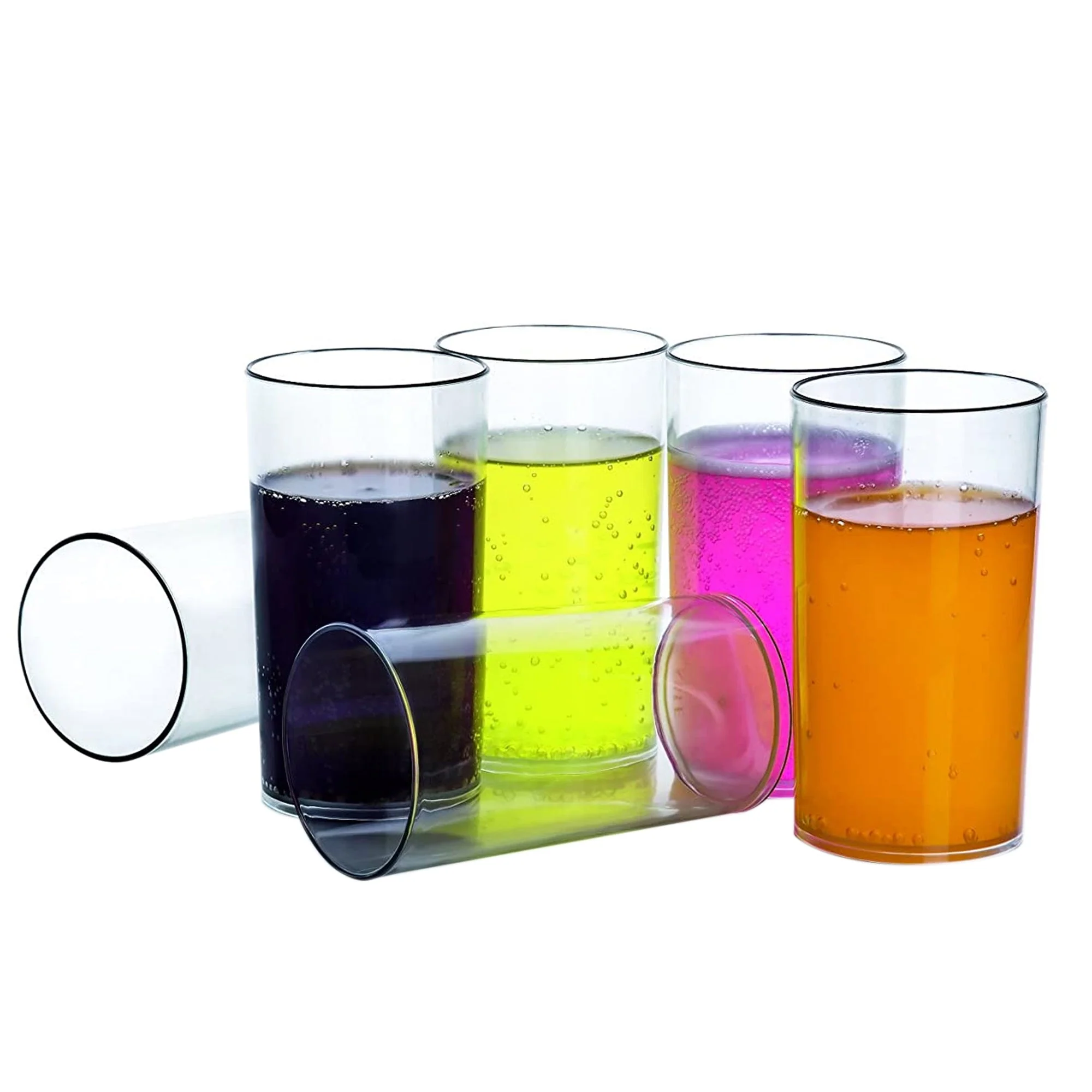 Heavy unbreakable Plastic Clear look fully Transparent Glasses Set 330ml (6pcs) - Image 4