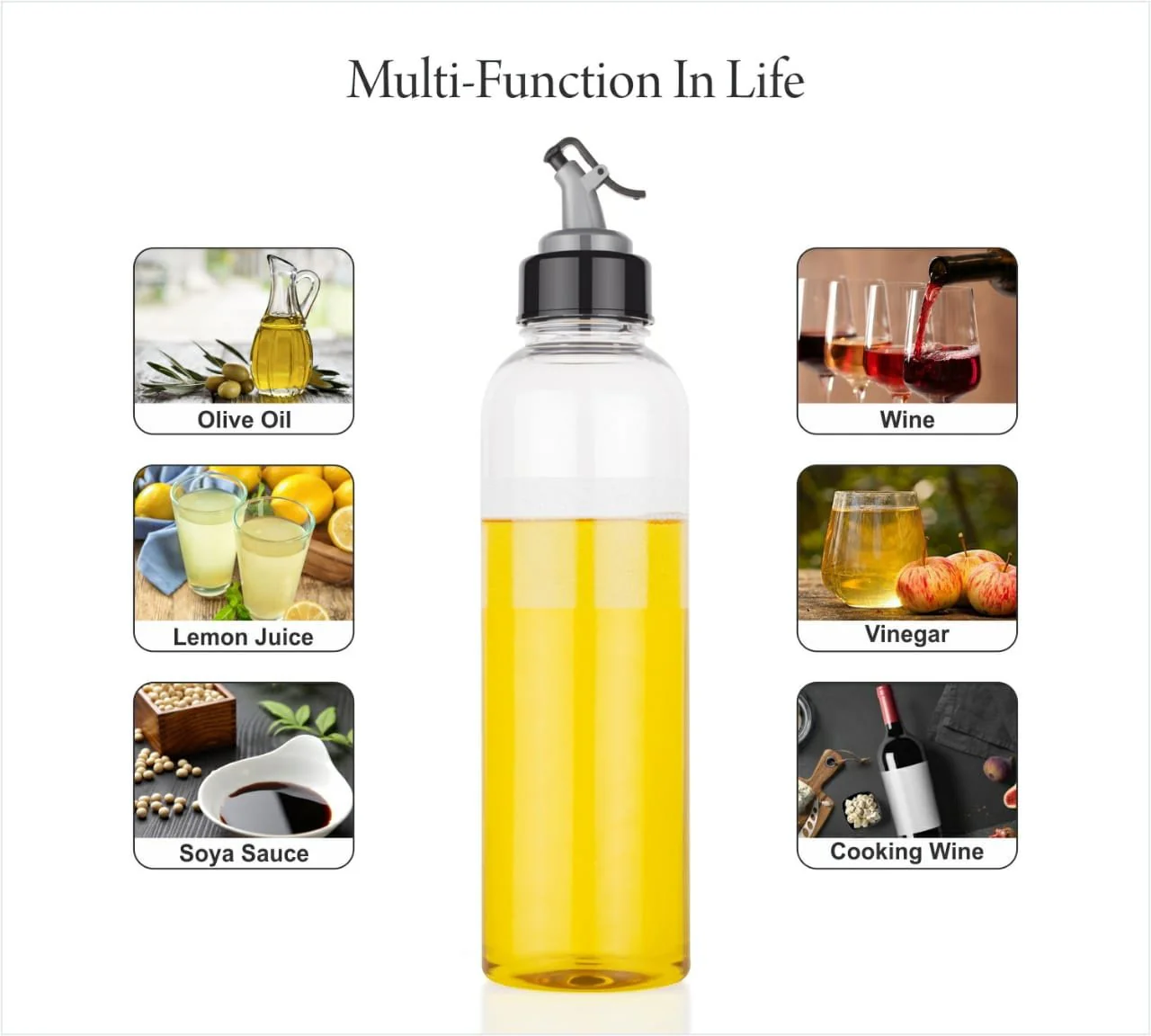 Oil Dispenser Transparent Plastic Oil Bottle |  1 Liter - Image 6