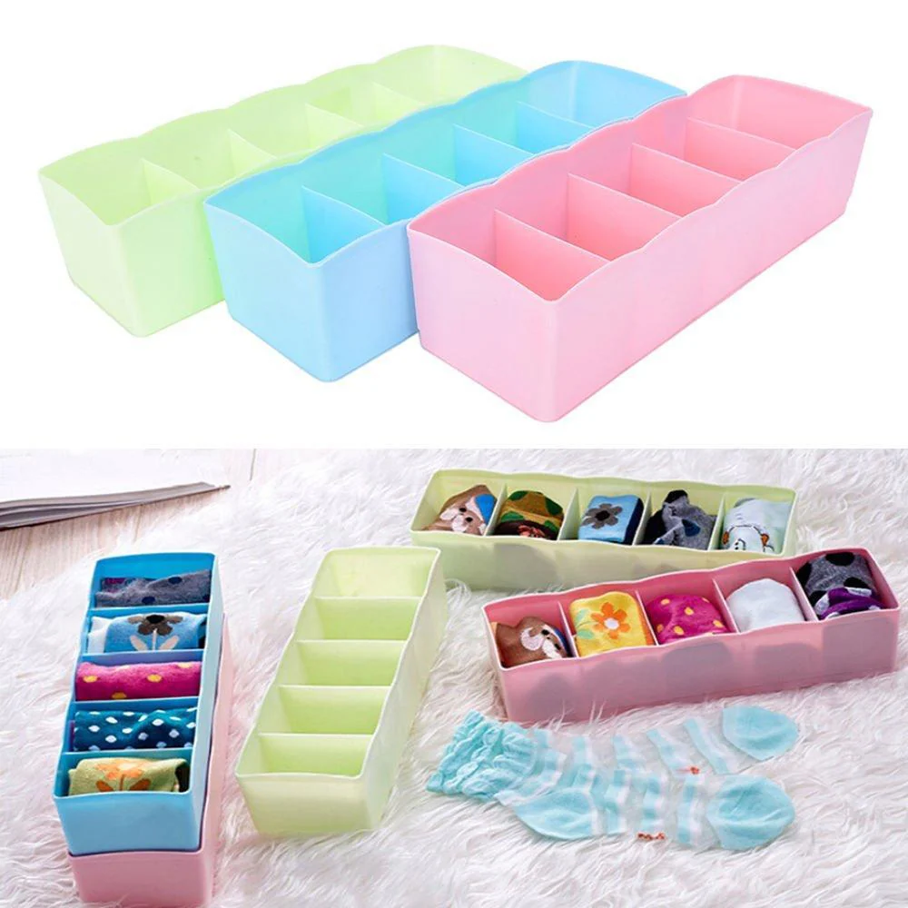 5 Compartments Socks / Handkerchief / Underwear Storage Box, Socks tray (pack of 2) - Image 5