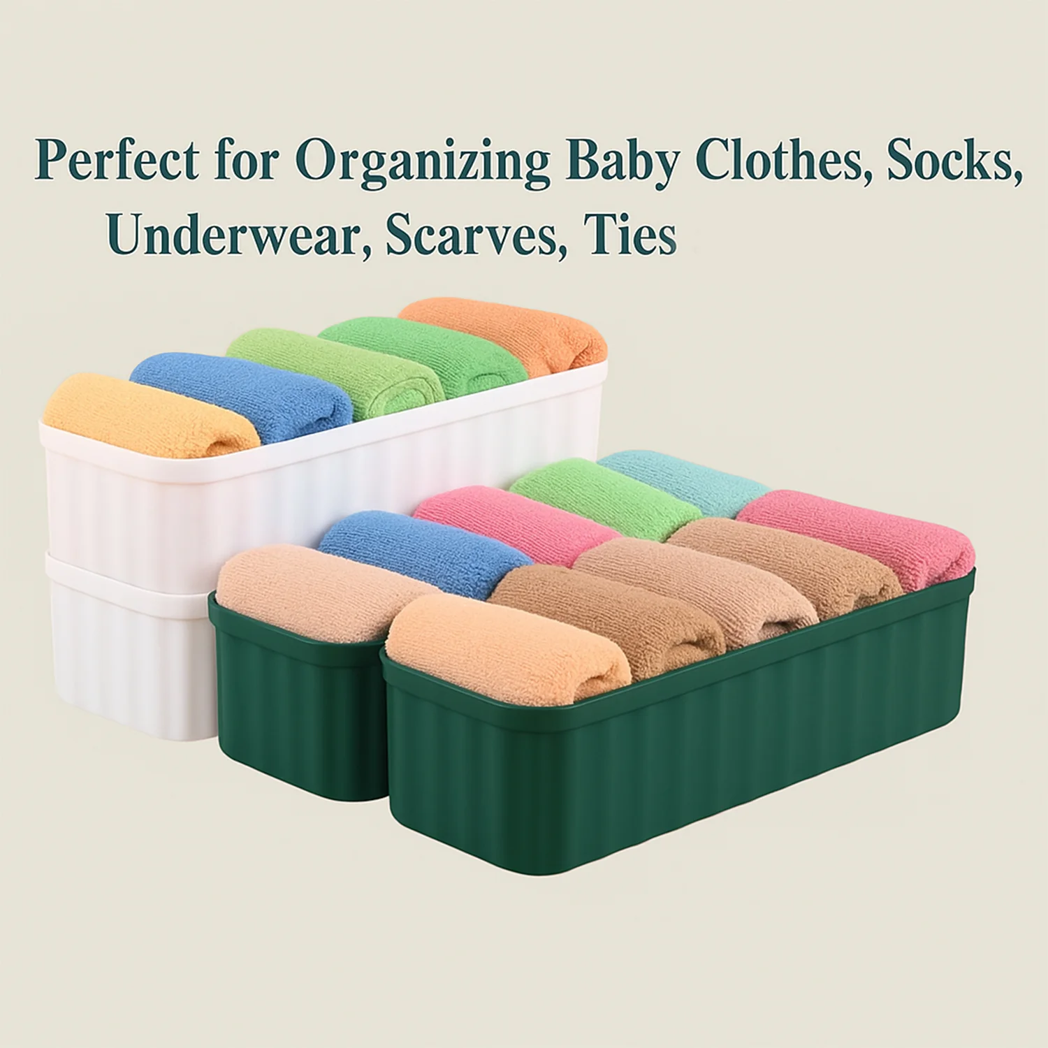 5 Compartments Socks / Handkerchief / Underwear Storage Boxes, Socks tray (pack of 4) - Image 4
