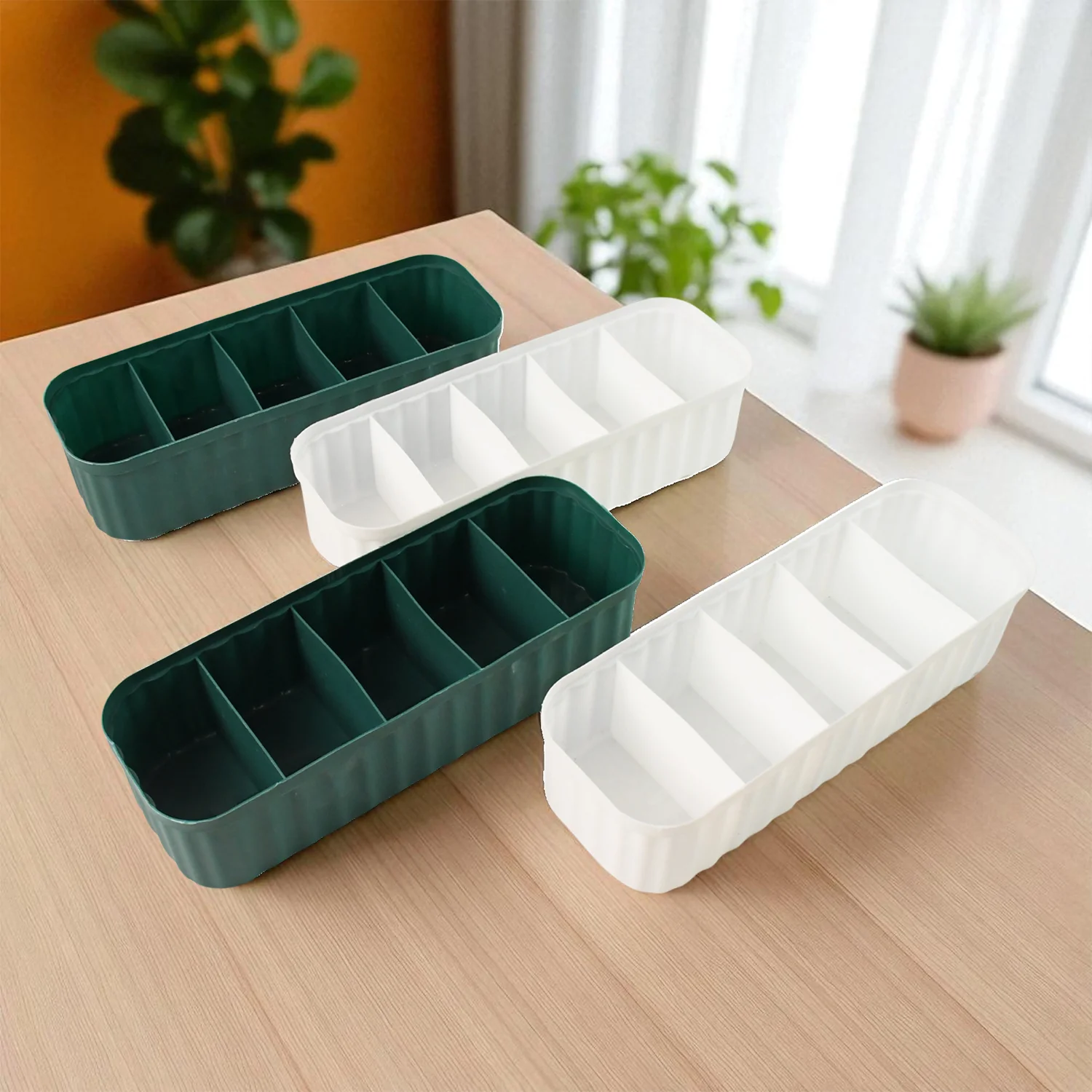5 Compartments Socks / Handkerchief / Underwear Storage Boxes, Socks tray (pack of 4) - Image 8