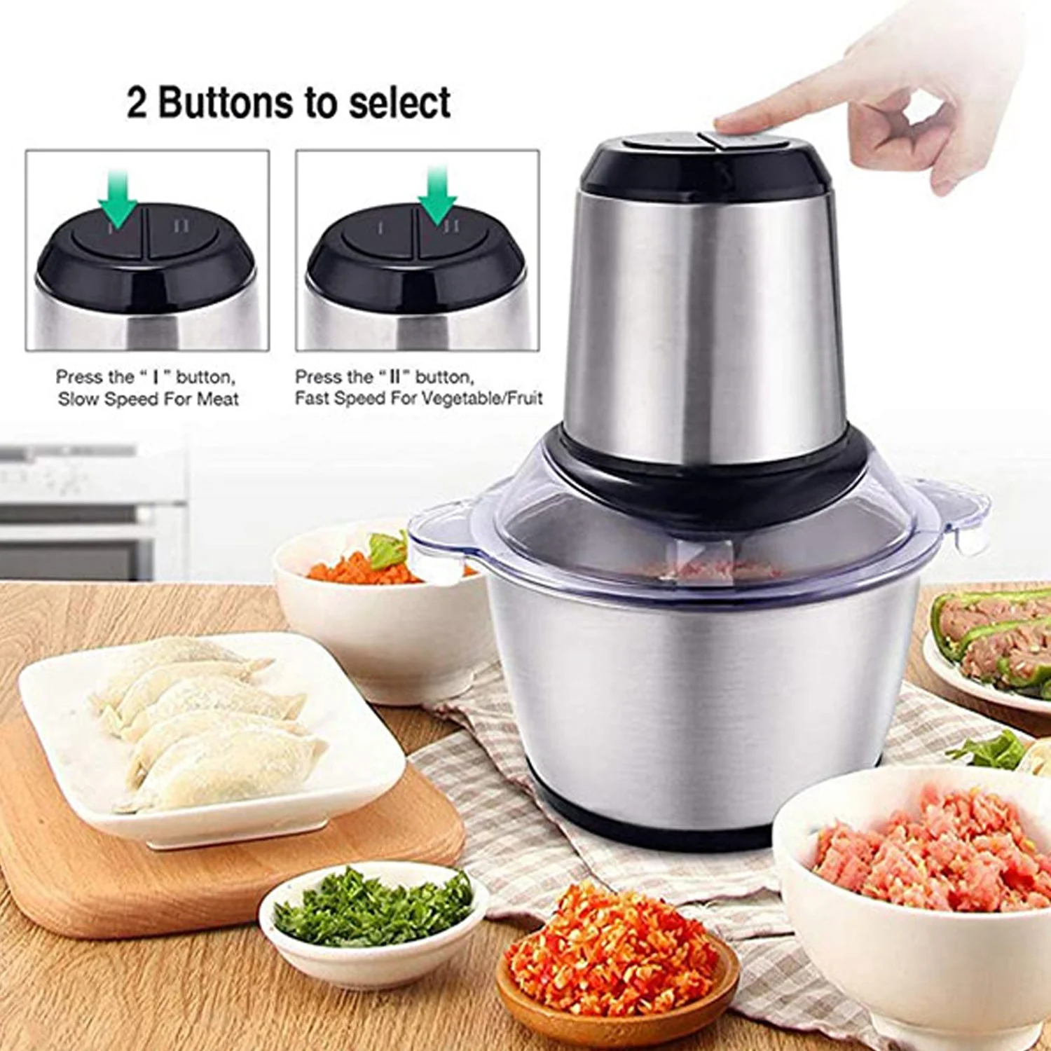 Stainless Steel Electric Meat Grinders with Bowl Heavy (3L) - Image 3