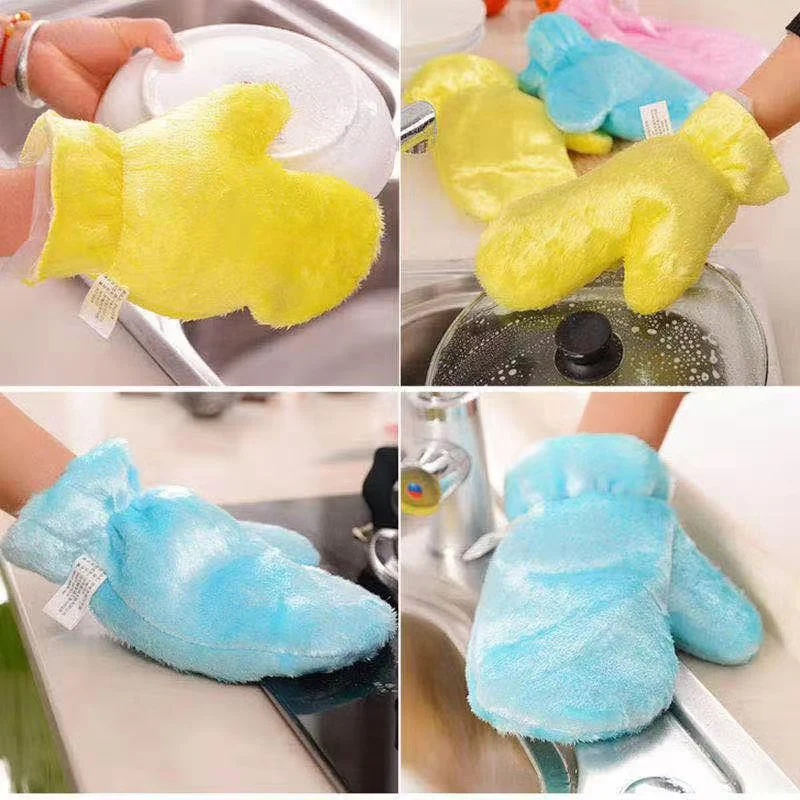 Fiber Reusable Multipurpose Dishwashing Gloves Household Kitchen ( 1 pc ) - Image 3