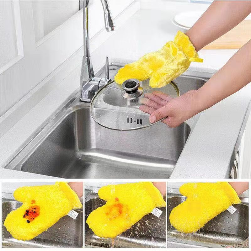 Fiber Reusable Multipurpose Dishwashing Gloves Household Kitchen ( 1 pc ) - Image 5