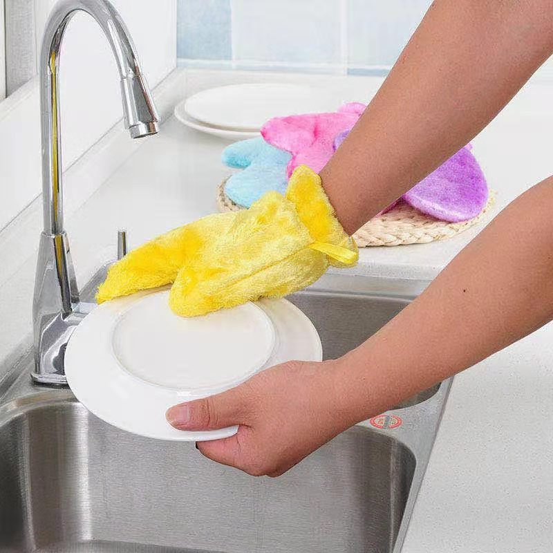 Fiber Reusable Multipurpose Dishwashing Gloves Household Kitchen ( 1 pc ) - Image 8