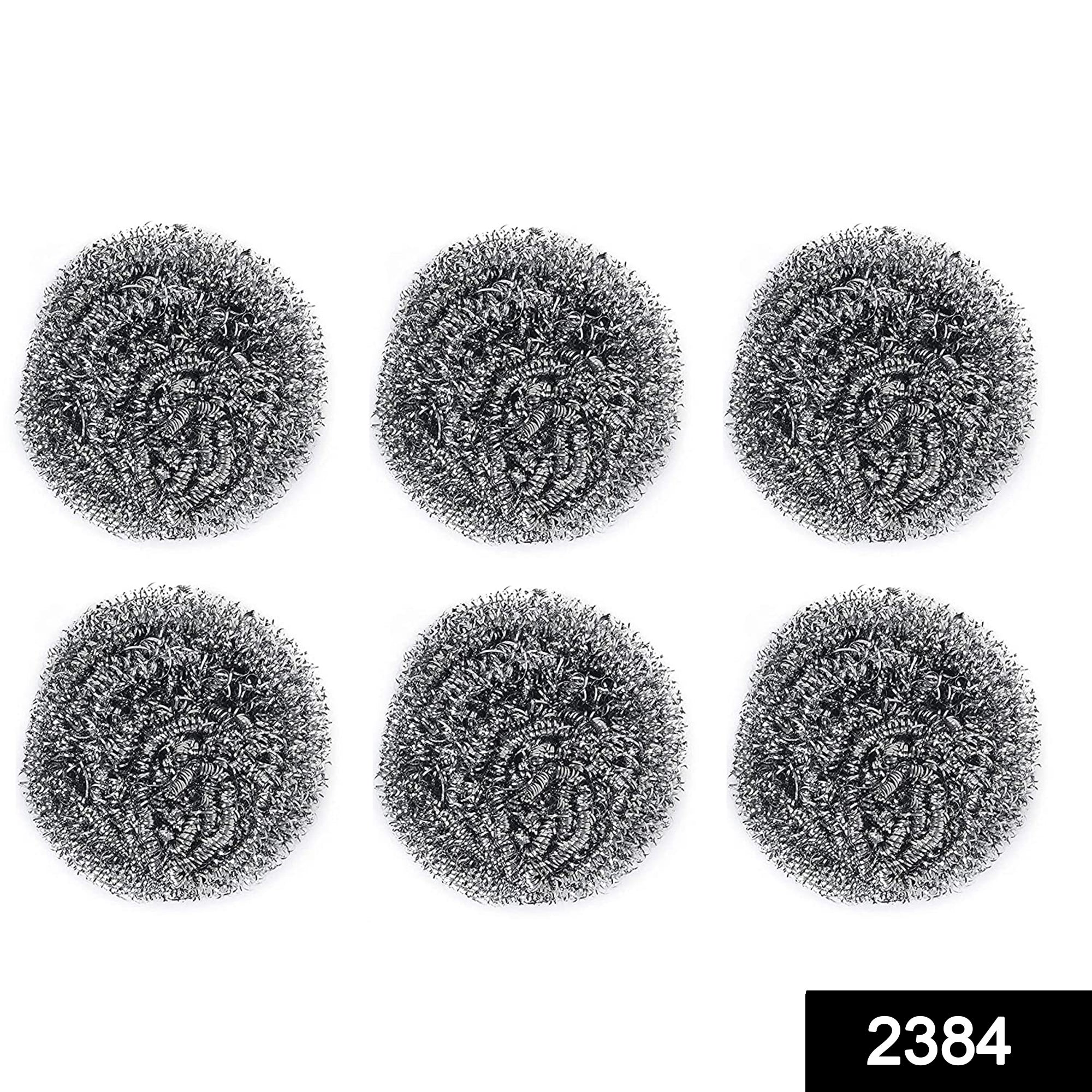 Round Shape Stainless Steel Scrubber (Pack of 6) - Image 2