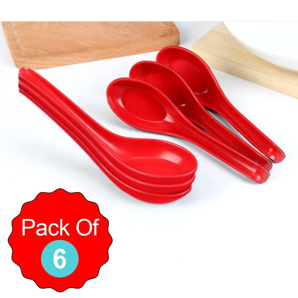 Microwave Safe, Unbreakable, Colorful Soup / Dessert Spoons, Food Grade Set of 6 Pcs - Image 6