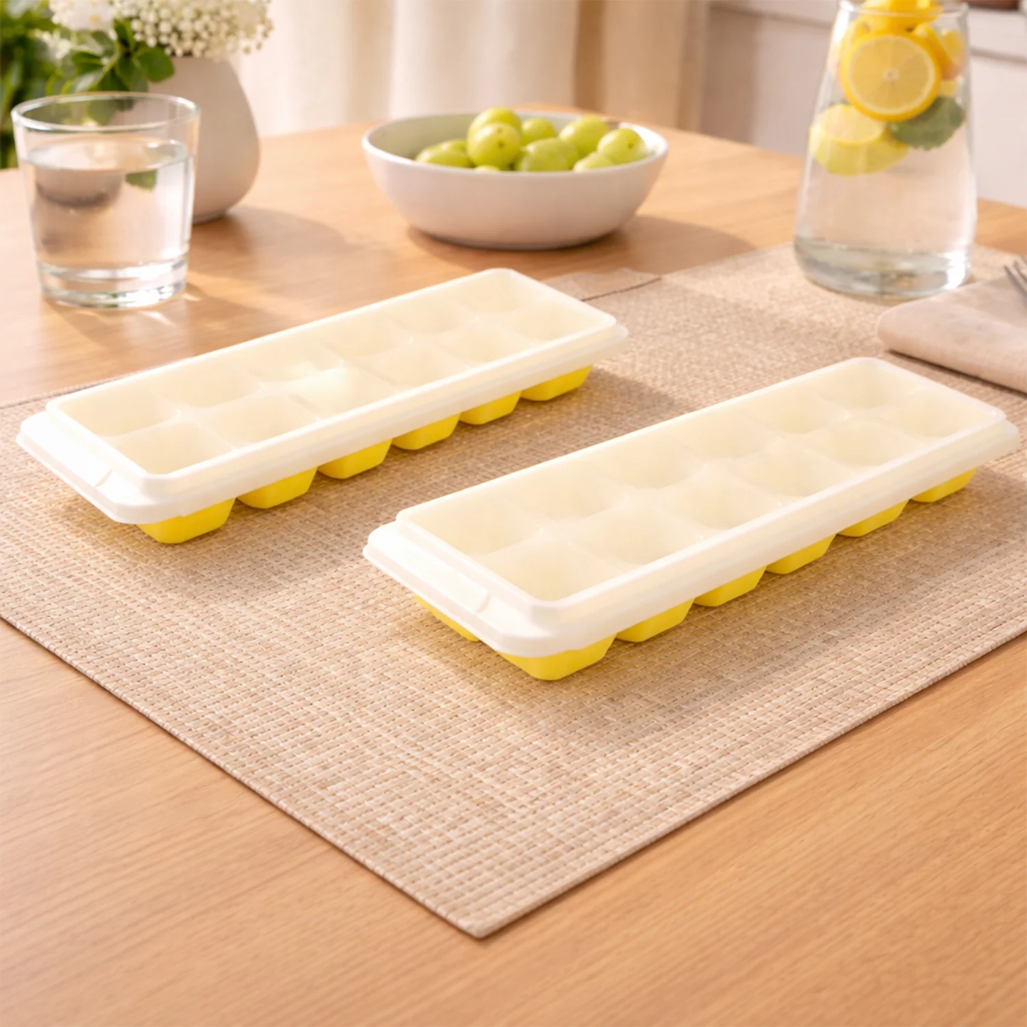 24 Grid Pop Up Ice Cube Tray Set with Lid (2 Pc Set) - Image 5