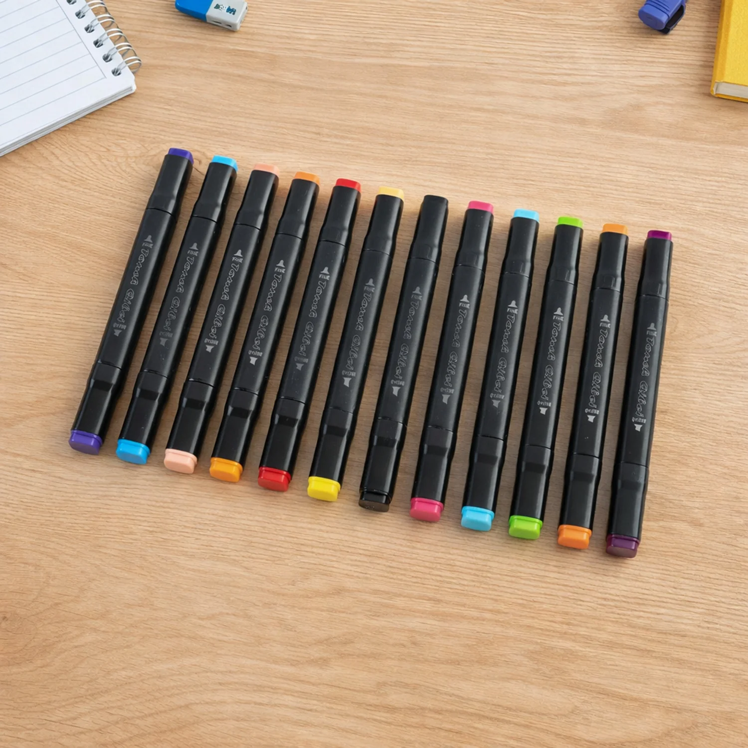 24 Pc Dual Tip Sketch Marker Pen Set With Storage Pouch - Image 7