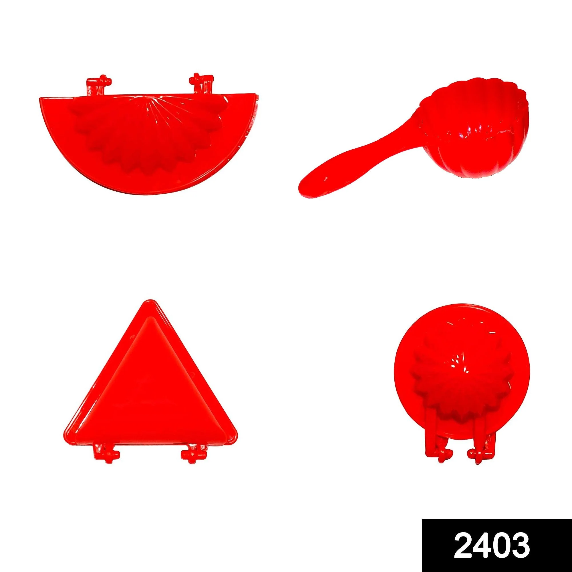 4 Pcs Plastic Red Kitchen Tool Mould Dough Press - Image 2