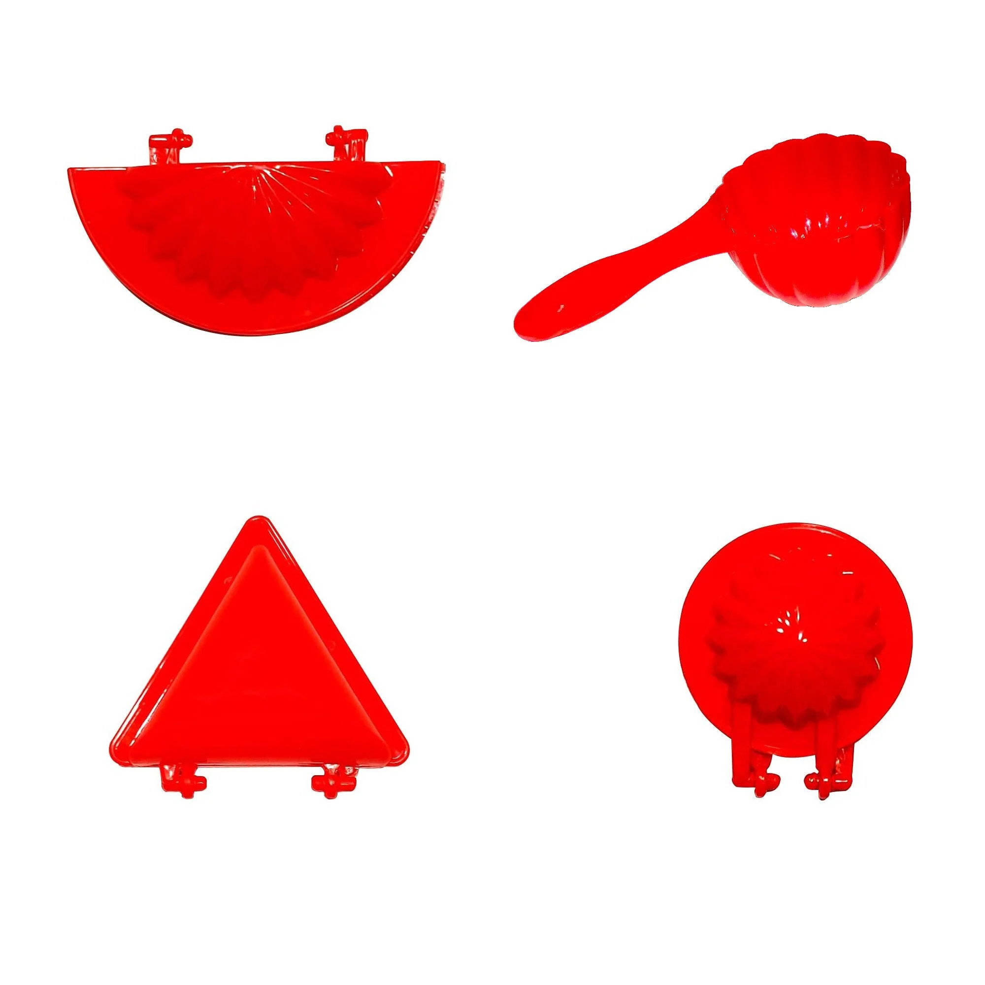 4 Pcs Plastic Red Kitchen Tool Mould Dough Press - Image 4