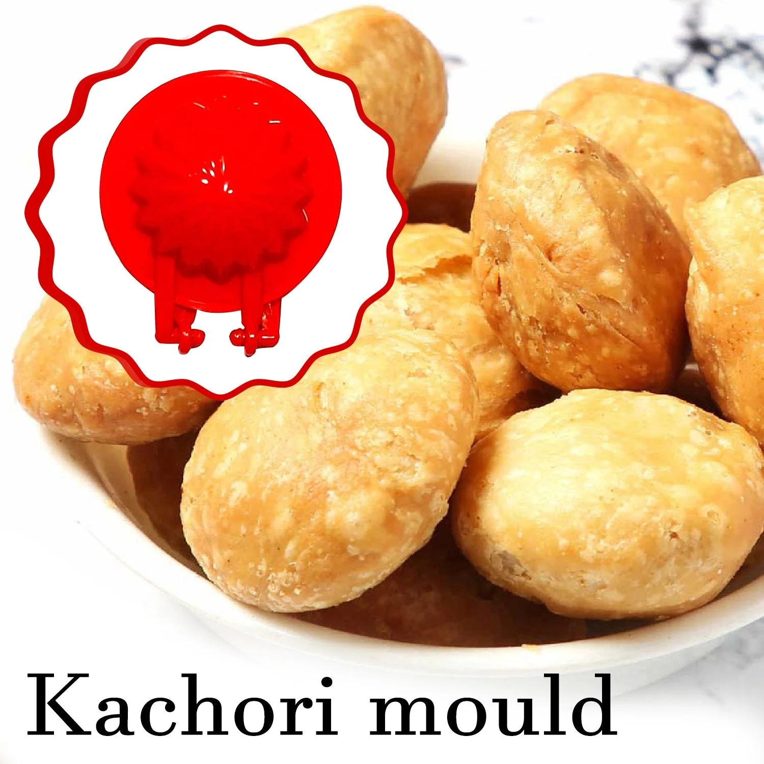 4 Pcs Plastic Red Kitchen Tool Mould Dough Press - Image 5