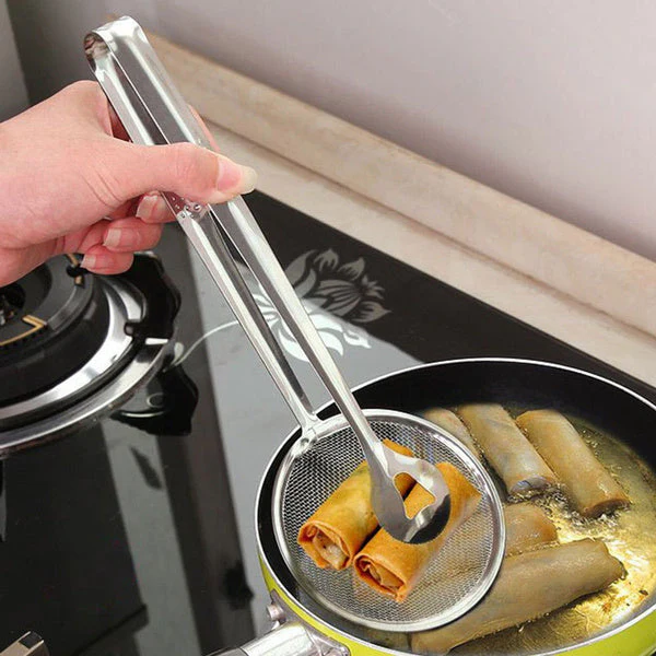 2In1 Stainless Steel Filter Spoon with Clip Food Kitchen Oil-Frying Multi-Functional - Image 15