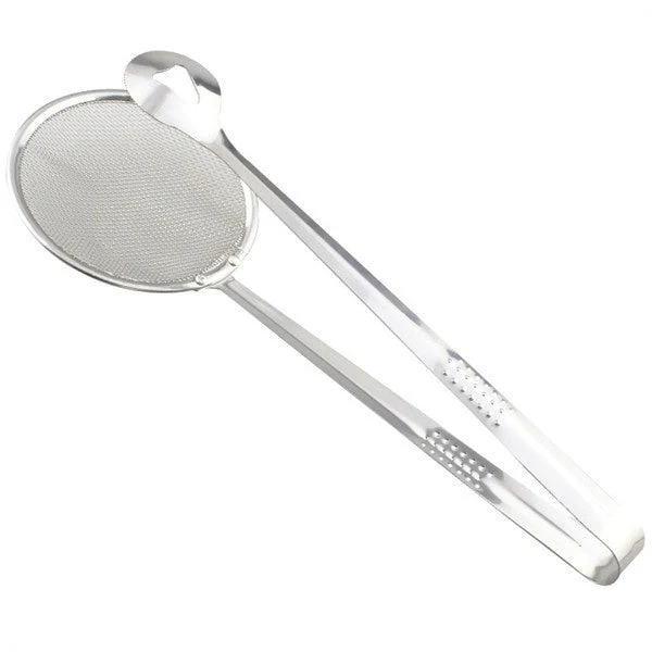 2In1 Stainless Steel Filter Spoon with Clip Food Kitchen Oil-Frying Multi-Functional - Image 5
