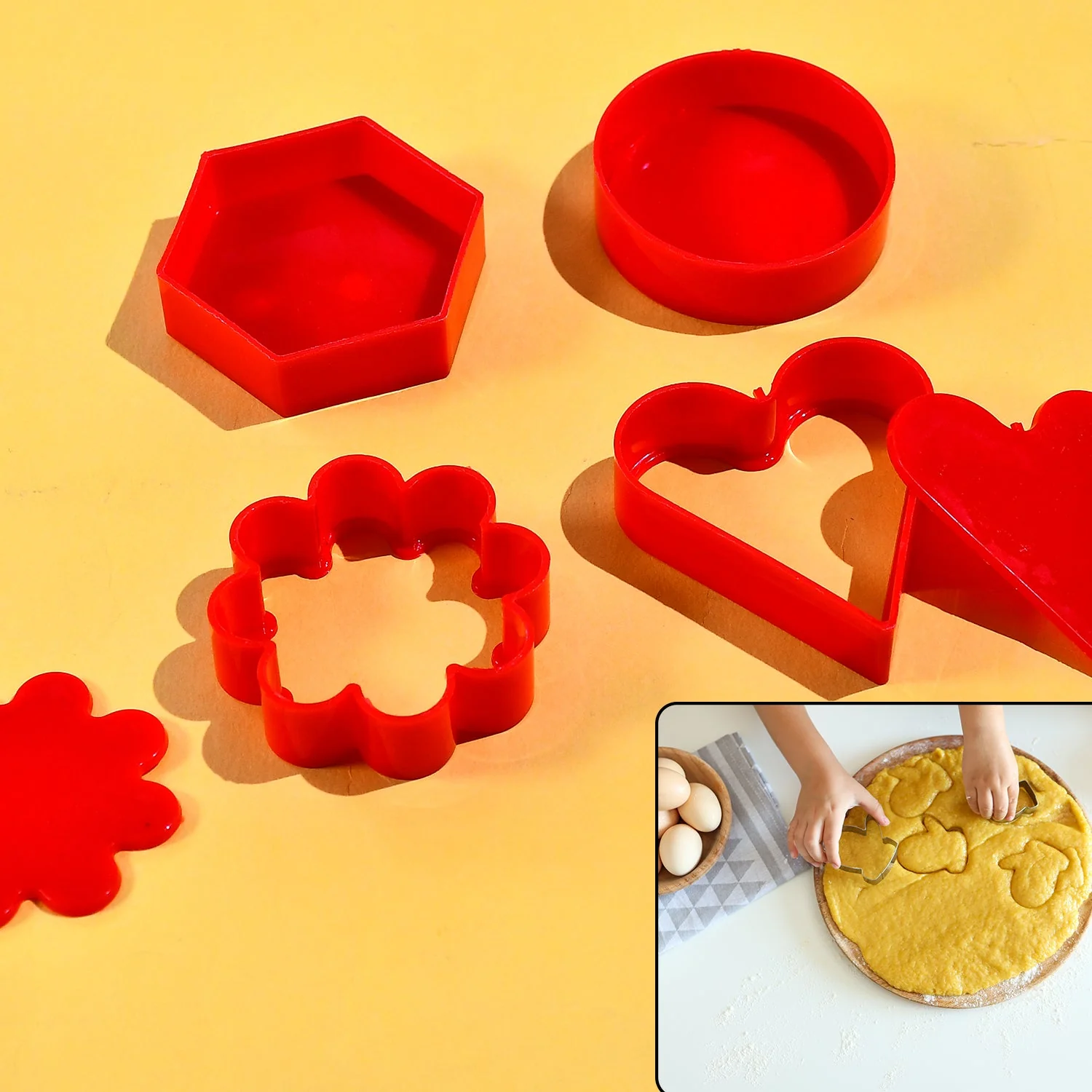 Cookie Cutter with Shape Heart Round Star and Flower (4 Pack) - Image 6