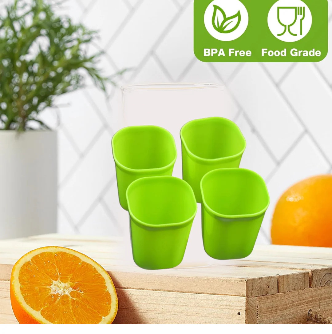 Plastic Drinking Glass Set For Drinking Milk Water Juice (Pack of 4) - Image 3