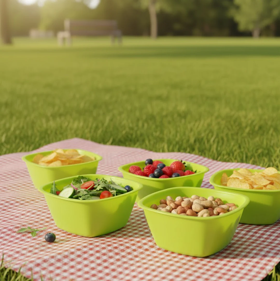 Square Plastic Bowl For Serving Food (Pack of 4) - Image 6