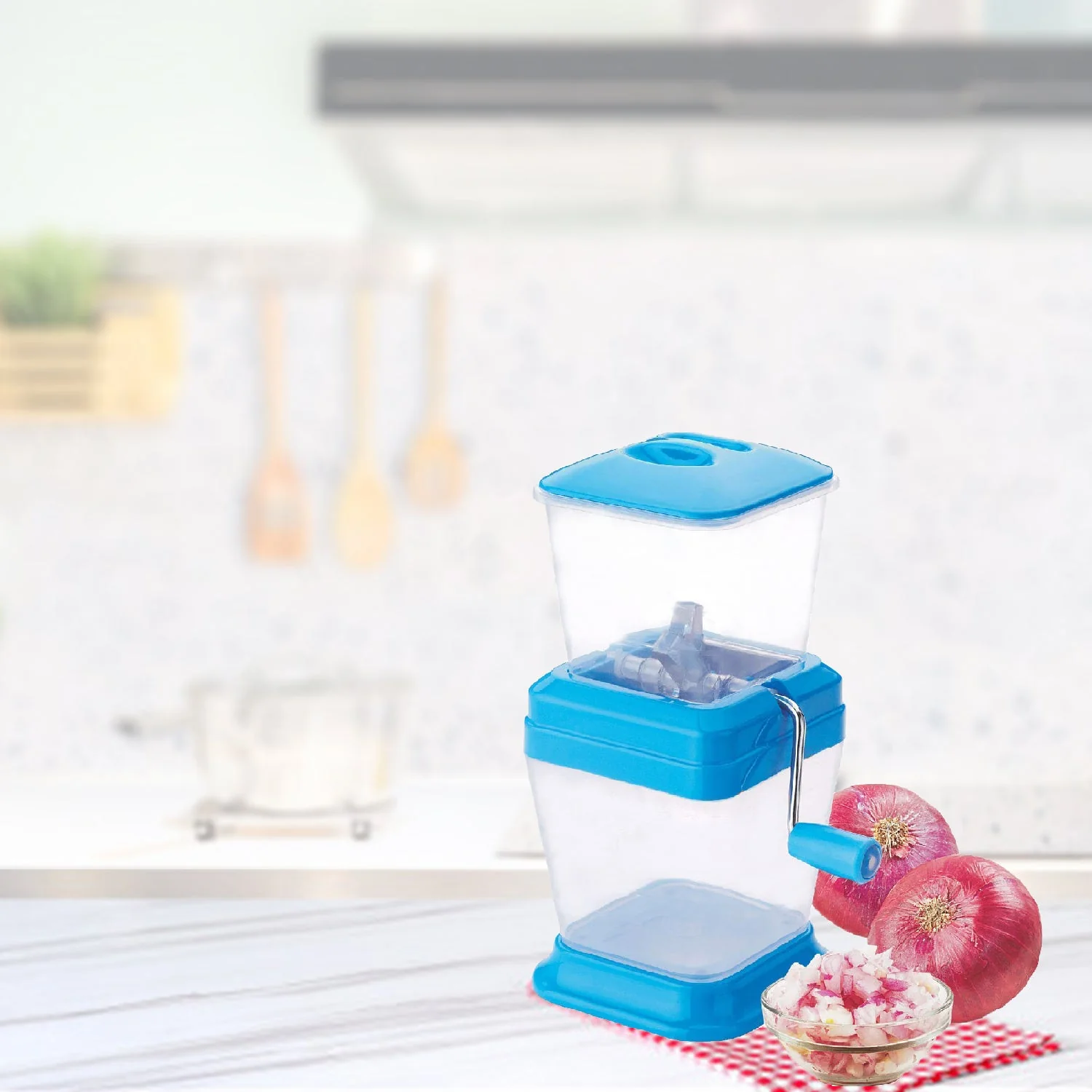 Plastic Vegetable Chopper Cutter with Stainless Steel Blade - Image 6