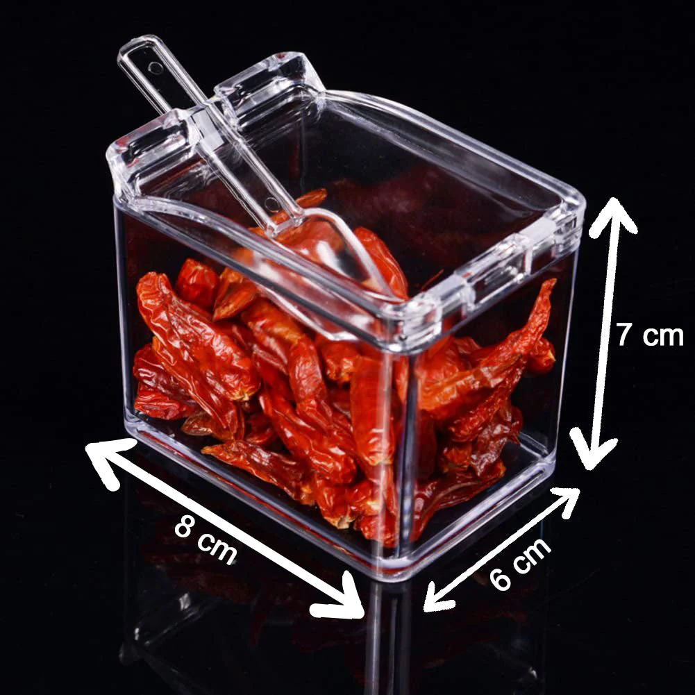 Crystal Seasoning Acrylic Box Pepper Salt Spice Rack - Image 7