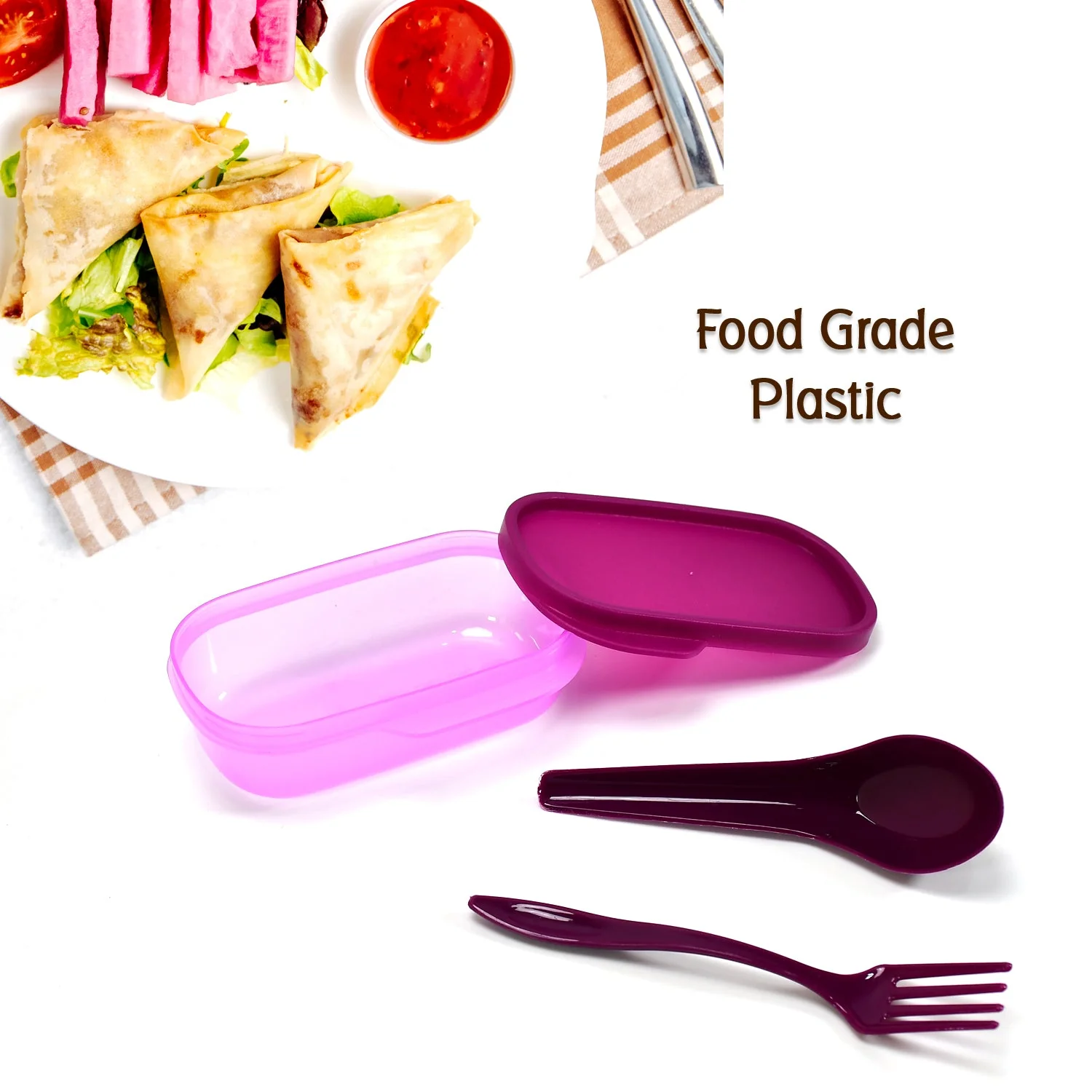 Unbreakable Leak-Proof BPA-Free Lunch Box with 2 Containers & Spoon - Image 4