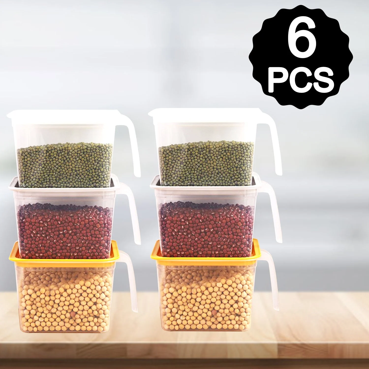 Air Tight Unbreakable Big Size 1100 ml Square Shape Kitchen Storage (Set of 6) - Image 4