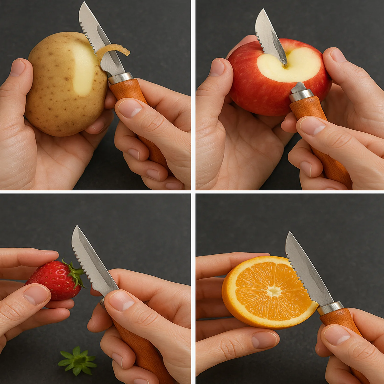 Wooden Handle and Stainless Steel Vegetable Peeler - Image 3