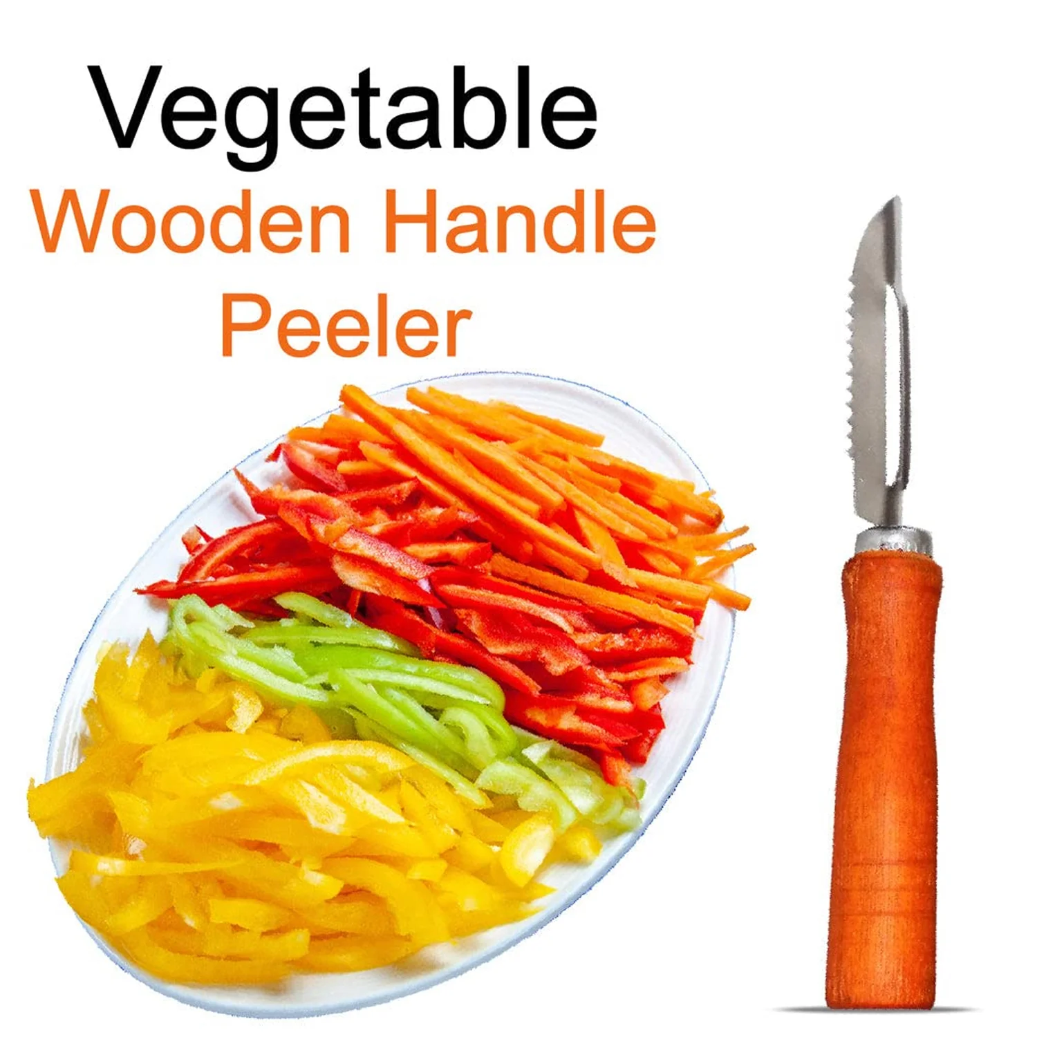 Wooden Handle and Stainless Steel Vegetable Peeler - Image 8