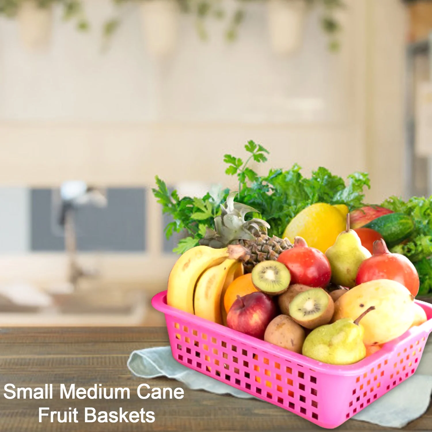Plastic Medium Size Cane Fruit Baskets - Image 3